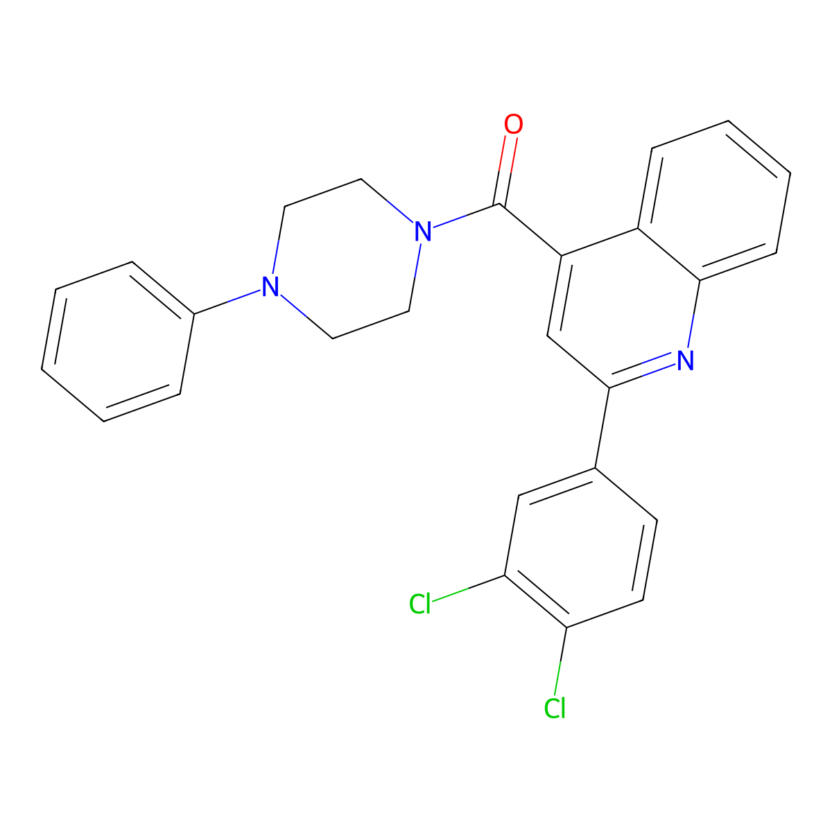 [2-(3,4-Dichlorophenyl)quinolin-4-yl]-(4-phenylpiperazin-1-yl)methanone molecular structure, CAS 419560-59-1