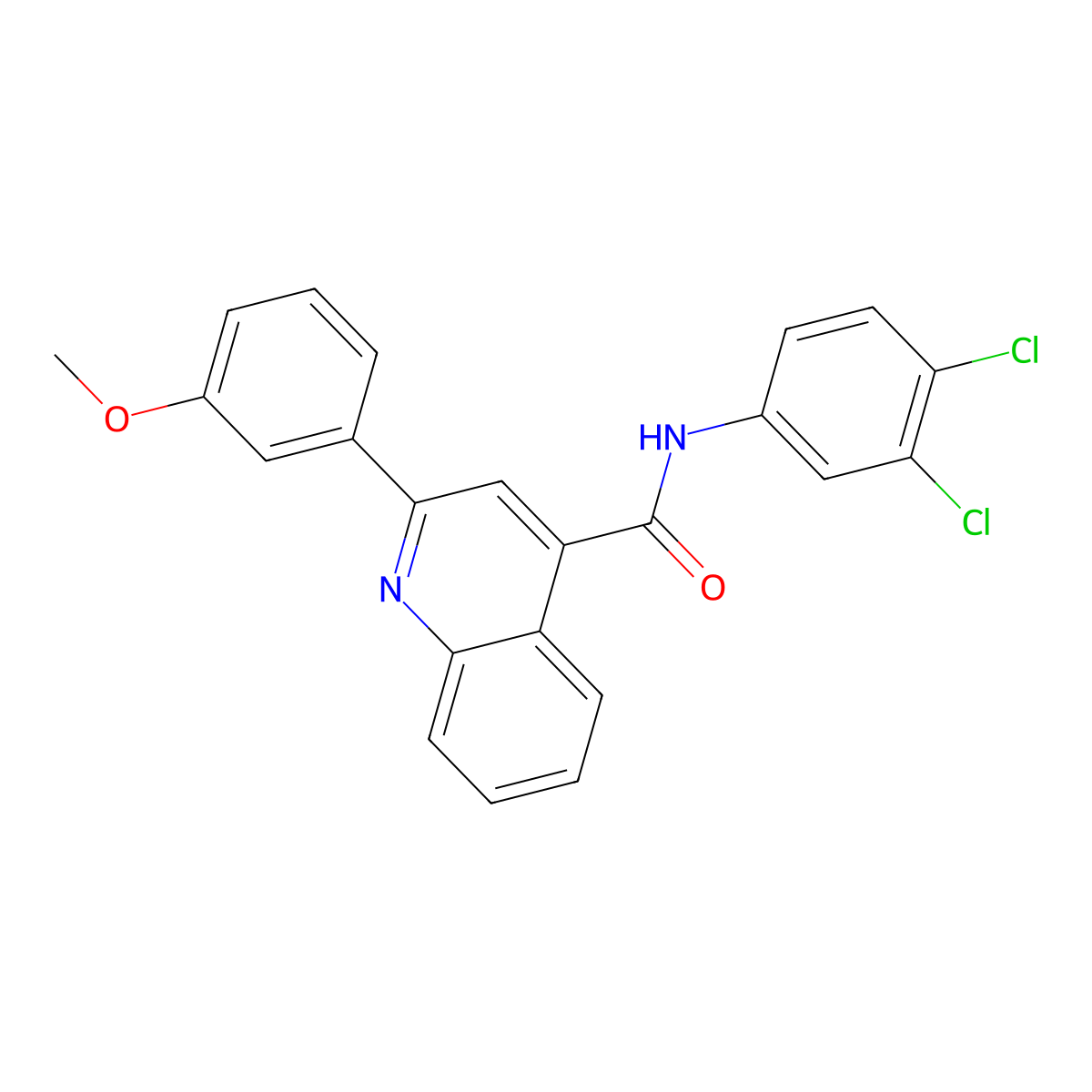 N-(3,4-dichlorophenyl)-2-(3-methoxyphenyl)quinoline-4-carboxamide molecular structure, CAS 419560-74-0