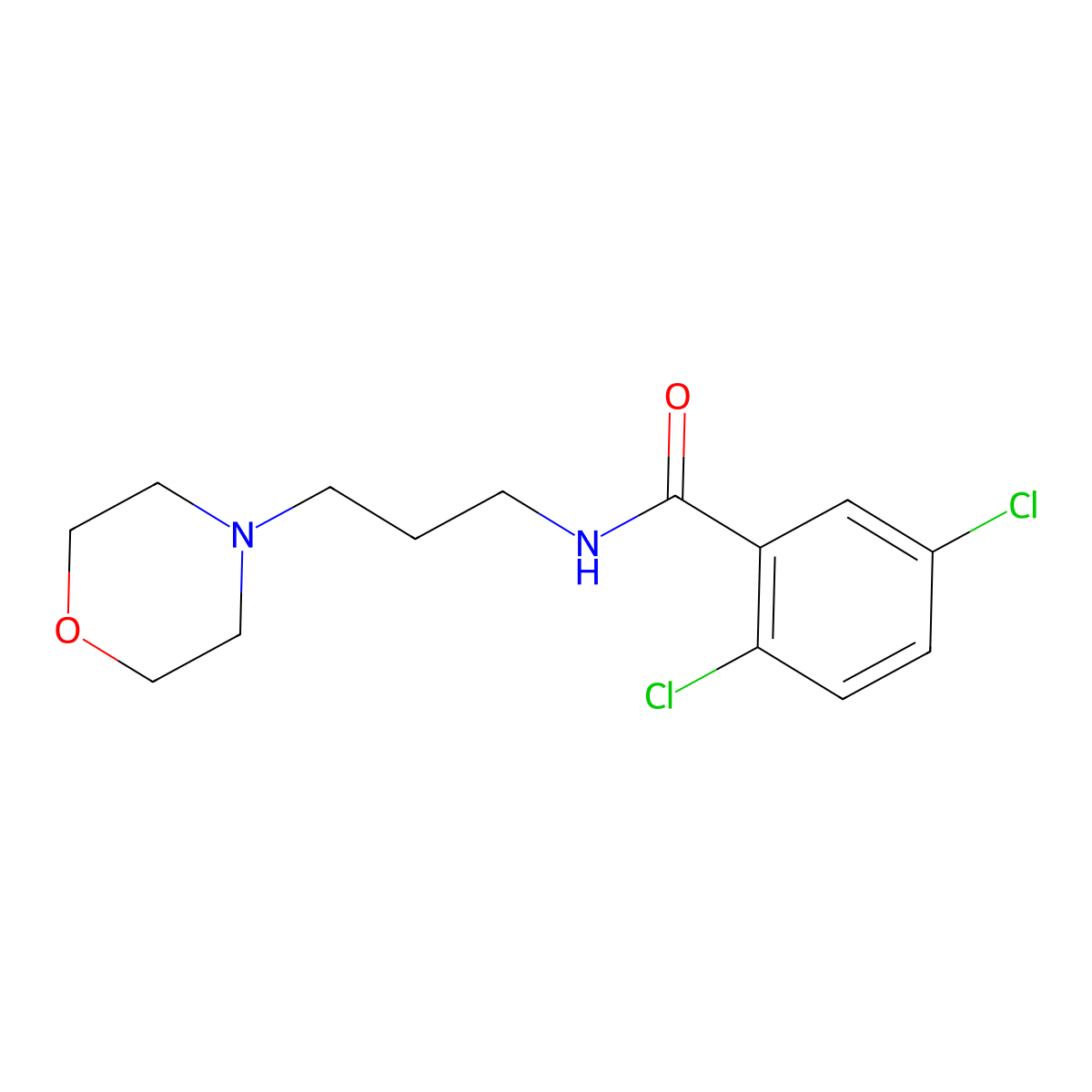 2,5-dichloro-N-(3-morpholin-4-ylpropyl)benzamide molecular structure, CAS 419560-80-8