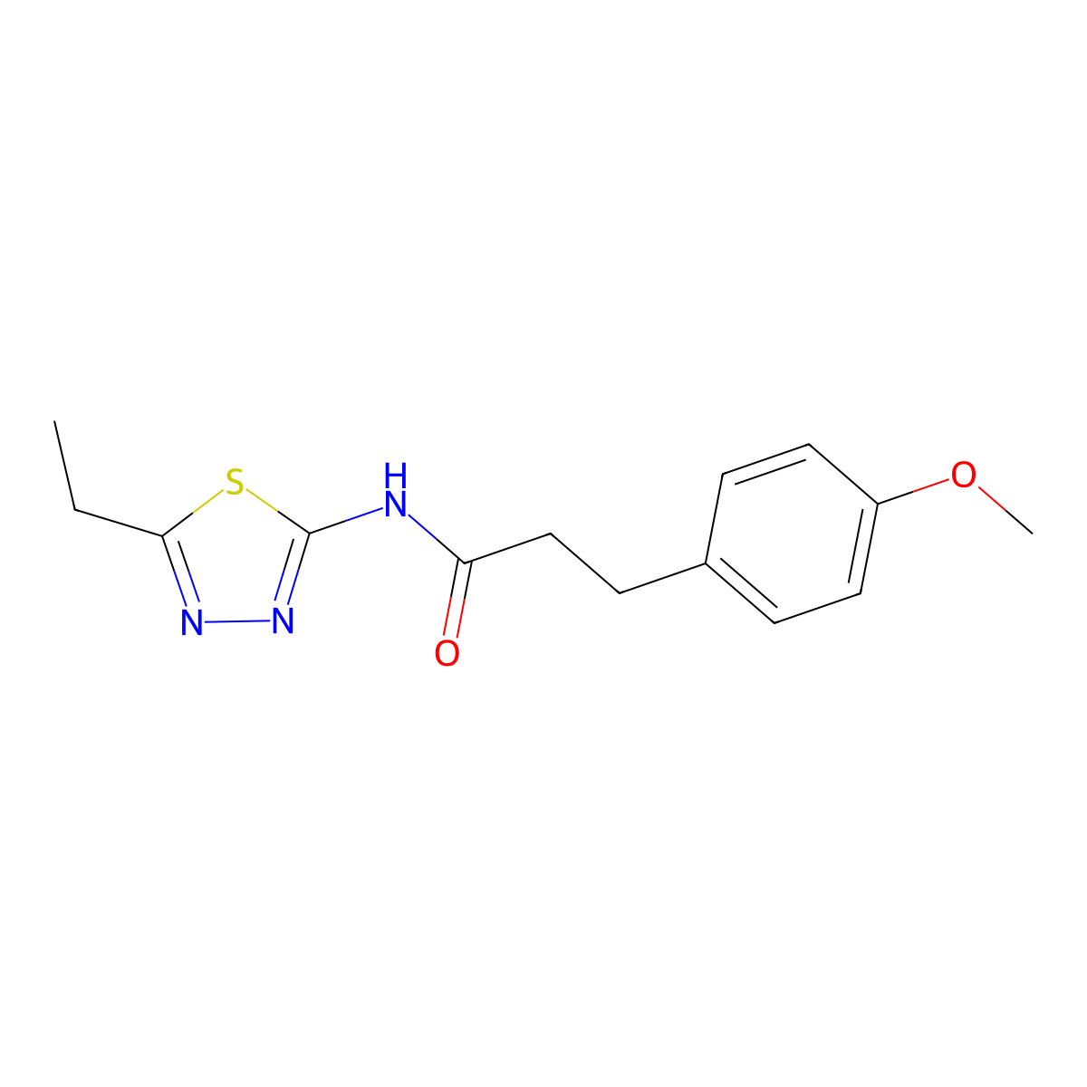 N-(5-ethyl-1,3,4-thiadiazol-2-yl)-3-(4-methoxyphenyl)propanamide molecular structure, CAS 419560-84-2