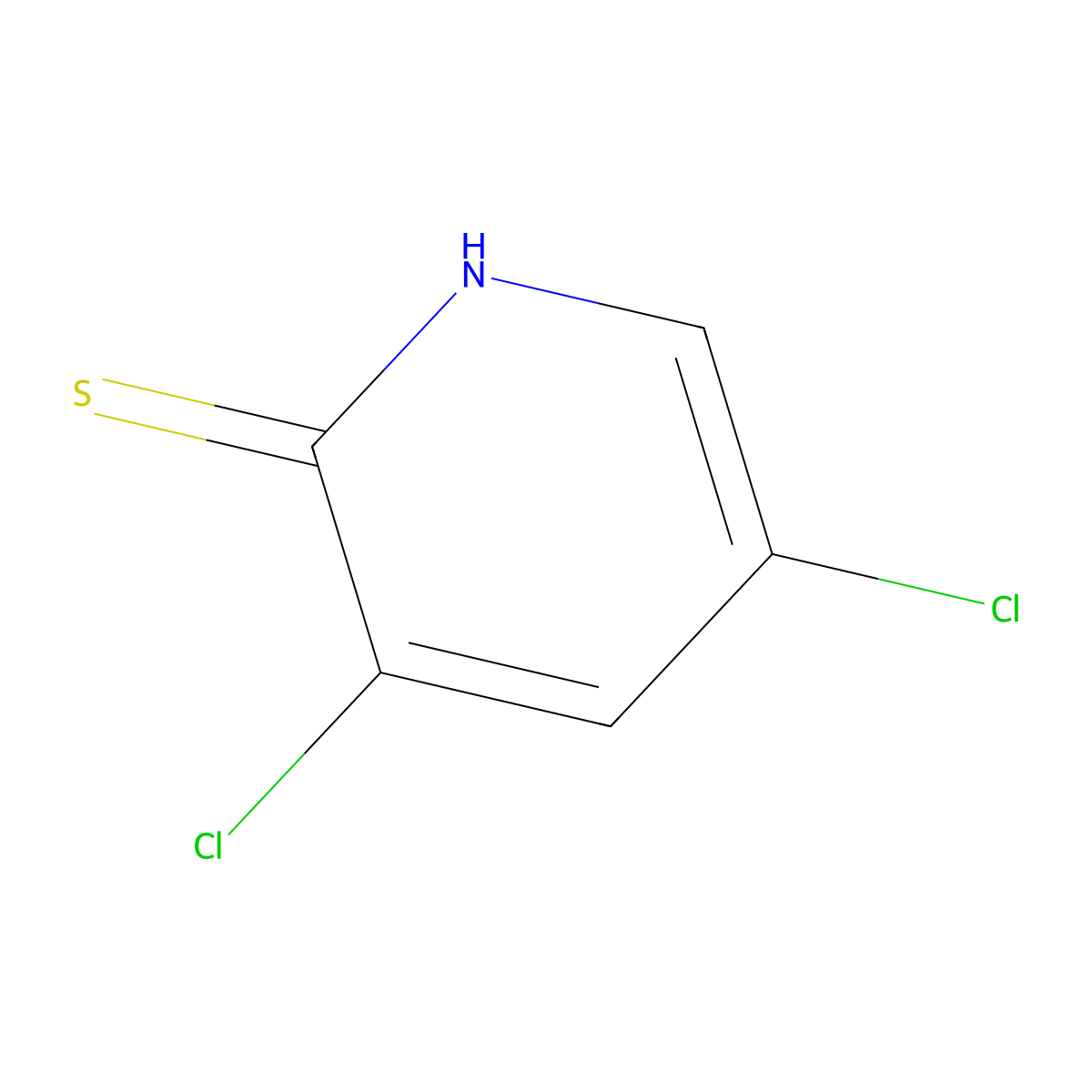 3,5-Dichloropyridine-2-thiol molecular structure, CAS 41957-20-4