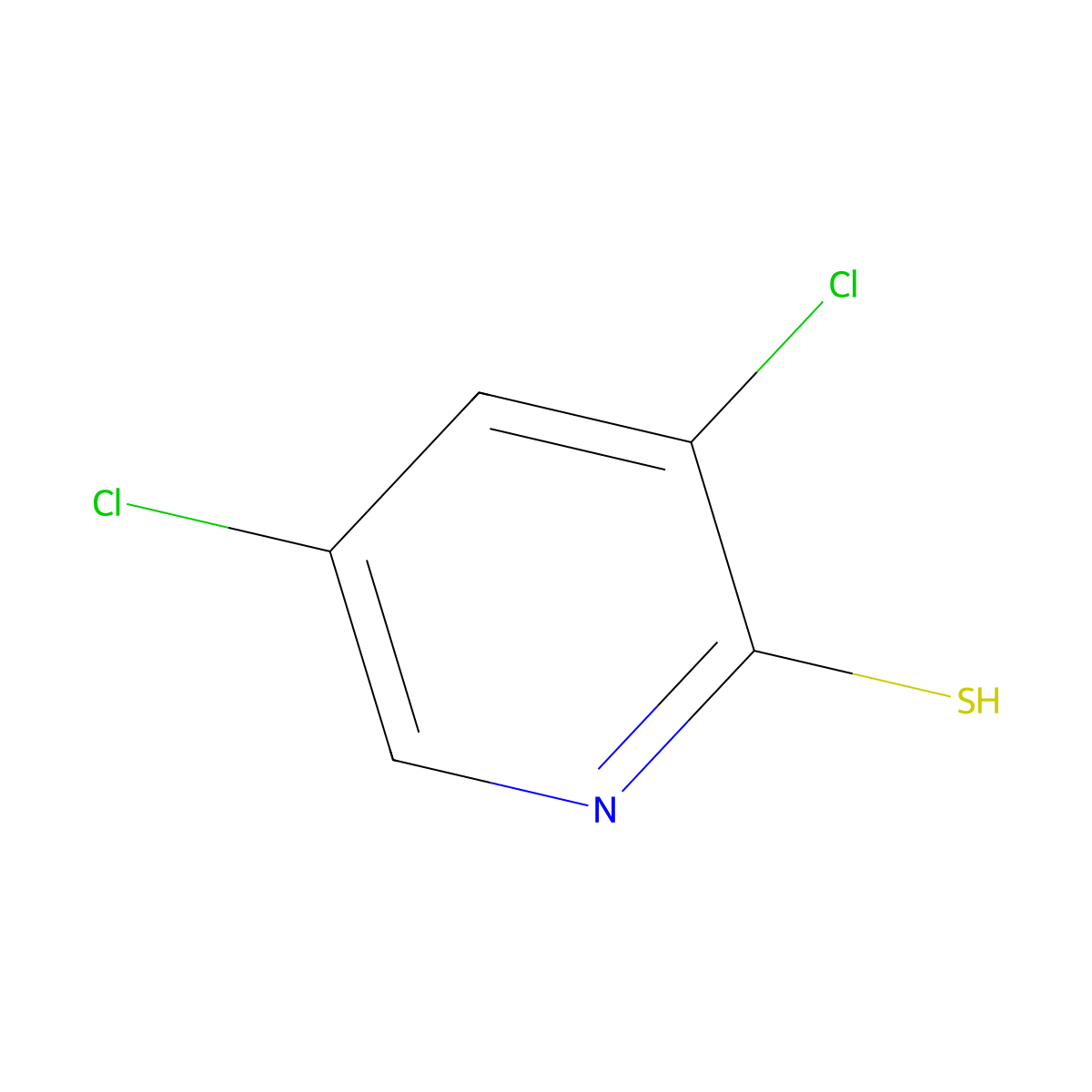 3,5-Dichloropyridine-2-thiol molecular structure, CAS 41957-20-4