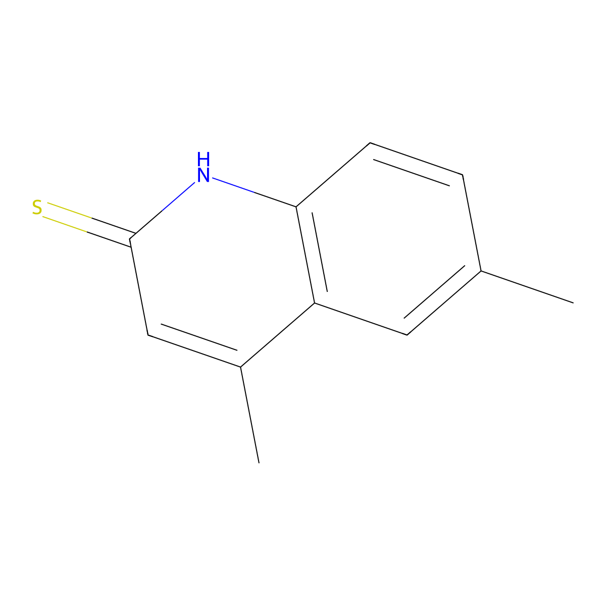 4,6-dimethylquinoline-2(1H)-thione molecular structure, CAS 41957-23-7