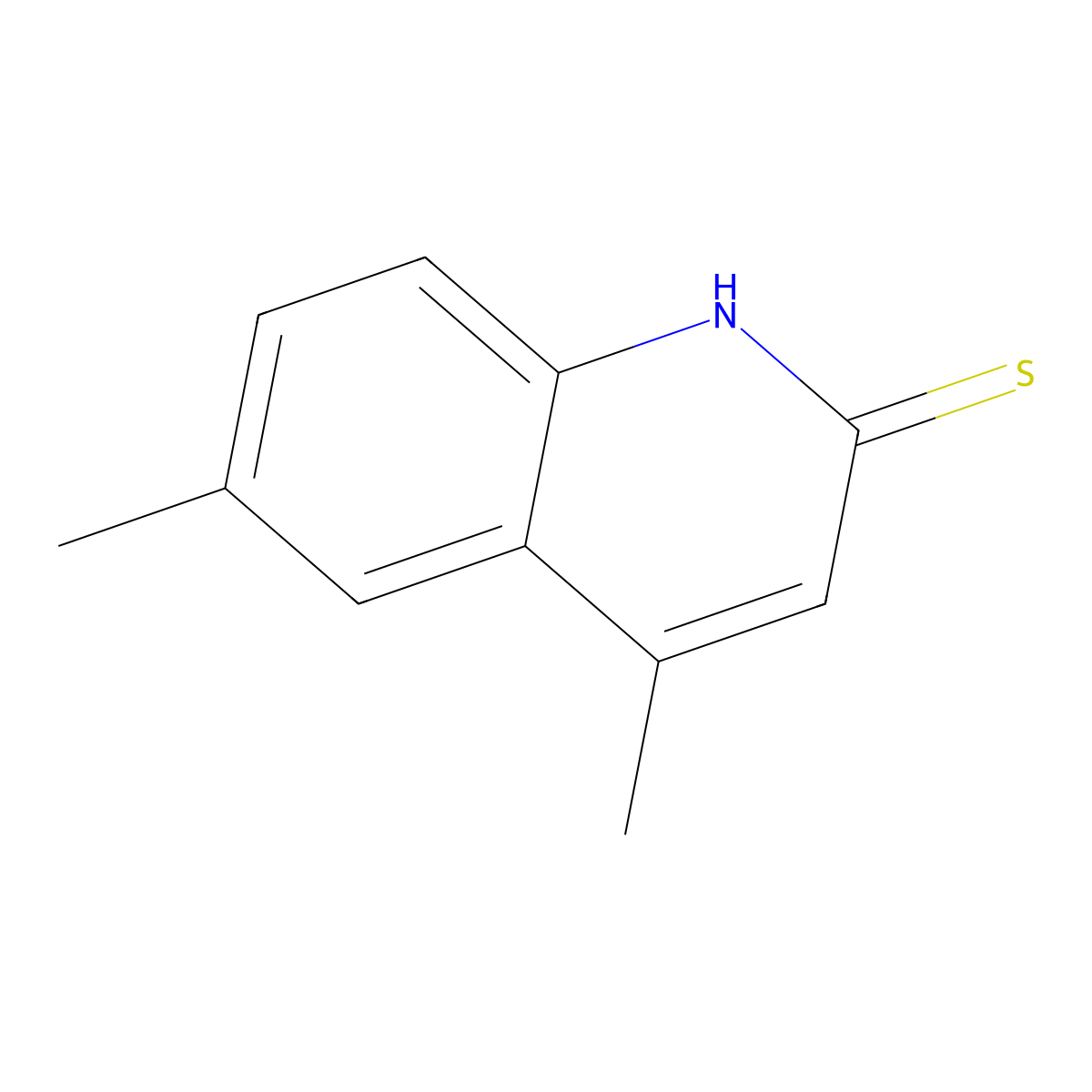 4,6-dimethylquinoline-2(1H)-thione molecular structure, CAS 41957-23-7