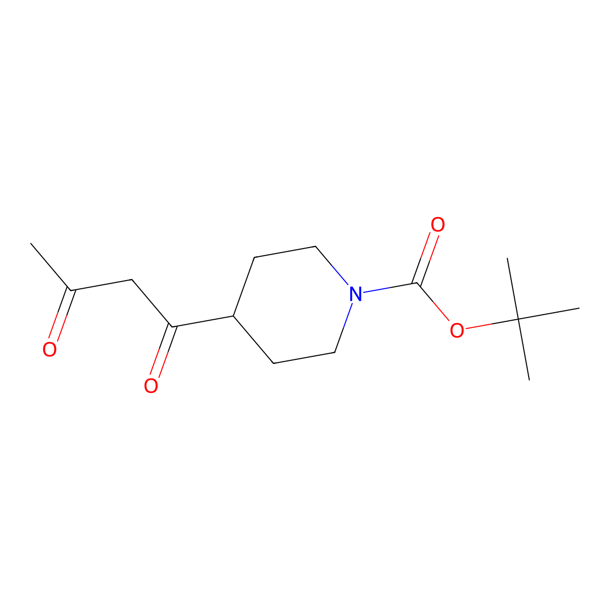 tert-Butyl 4-(3-oxobutanoyl)piperidine-1-carboxylate molecular structure, CAS 419571-68-9
