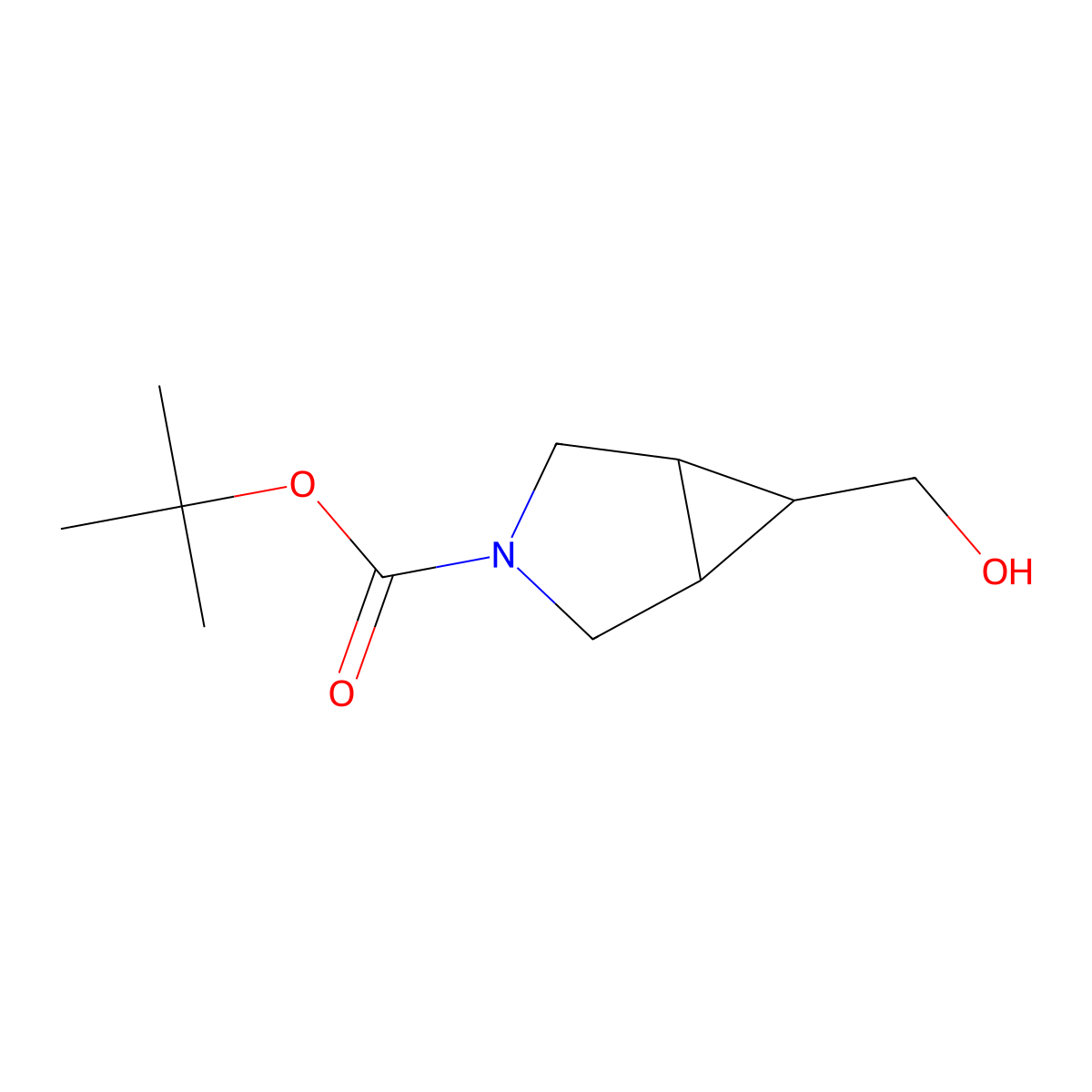 tert-Butyl (1R,5S)-6-(hydroxymethyl)-3-azabicyclo(3.1.0)hexane-3-carboxylate molecular structure, CAS 419572-18-2