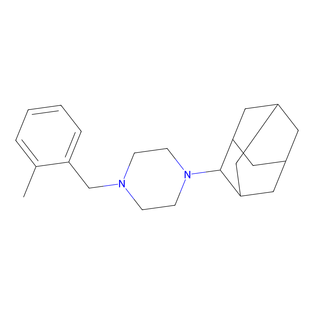 1-(2-Adamantyl)-4-[(2-methylphenyl)methyl]piperazine molecular structure, CAS 419577-92-7