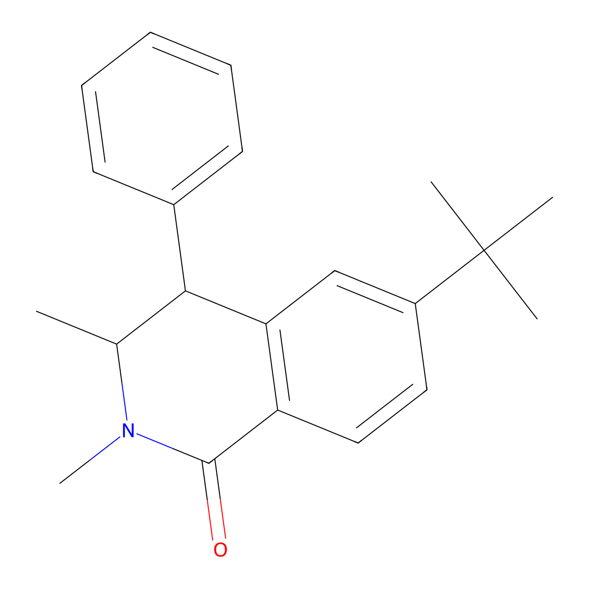 6-tert-Butyl-2,3-dimethyl-4-phenyl-3,4-dihydroisoquinolin-1(2H)-one molecular structure, CAS 41958-49-0