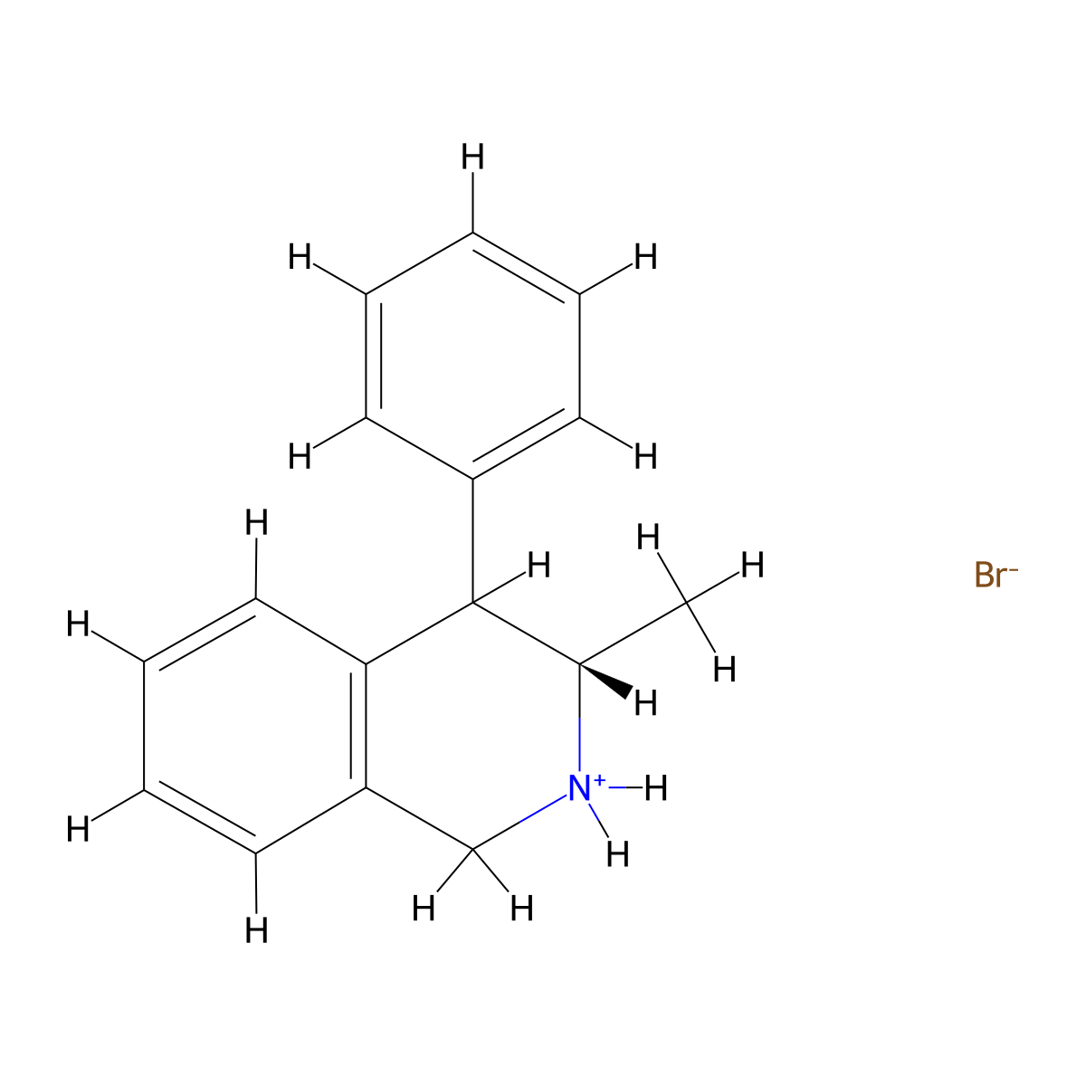 3-Methyl-4-phenyl-1,2,3,4-tetrahydroisoquinoline--hydrogen bromide (1/1) molecular structure, CAS 41958-56-9