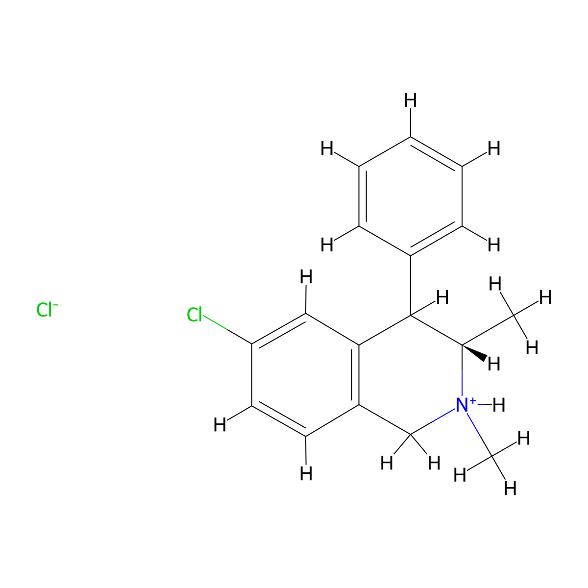 6-Chloro-2,3-dimethyl-4-phenyl-1,2,3,4-tetrahydroisoquinoline--hydrogen chloride (1/1) molecular structure, CAS 41958-58-1