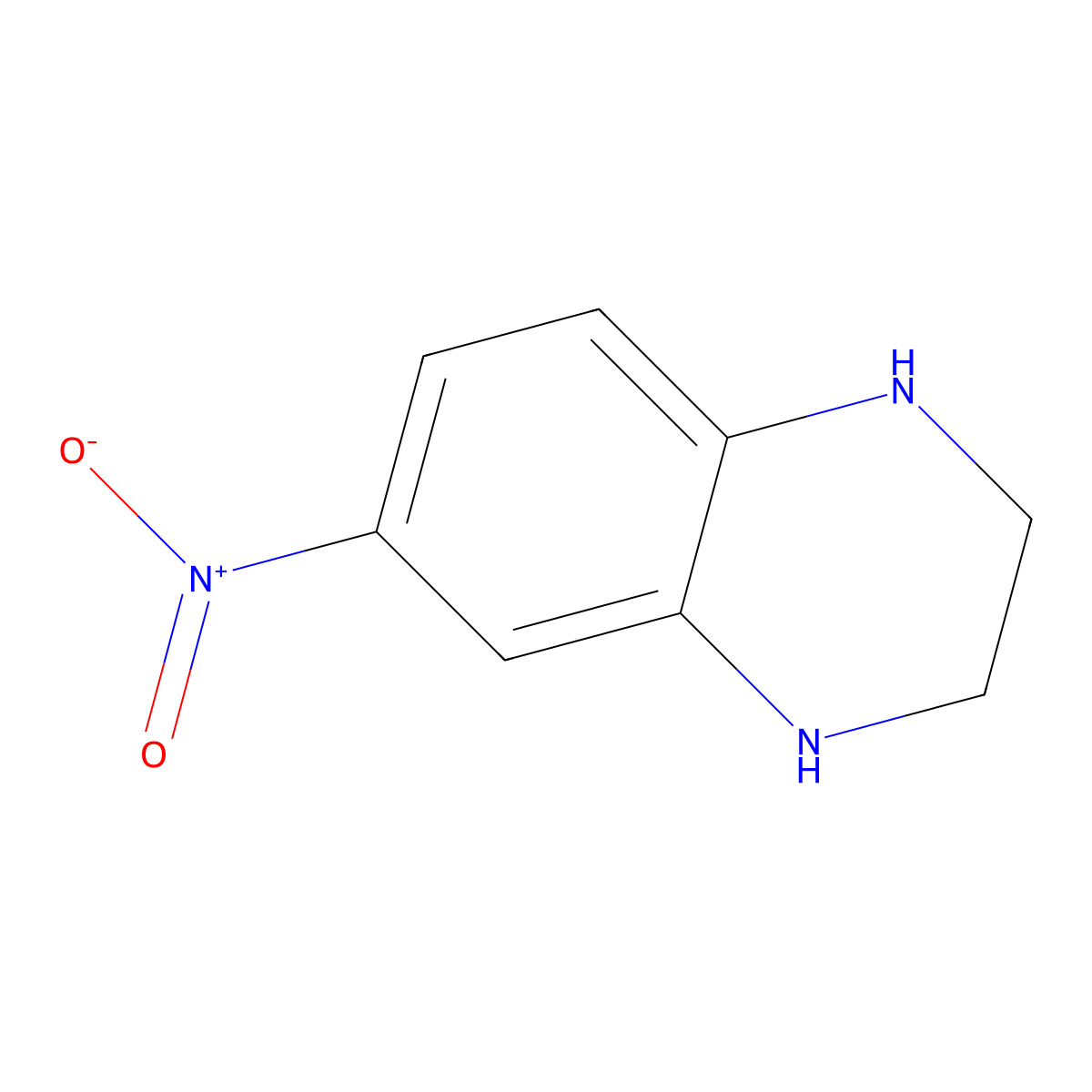 1,2,3,4-Tetrahydro-6-nitroquinoxaline molecular structure, CAS 41959-35-7
