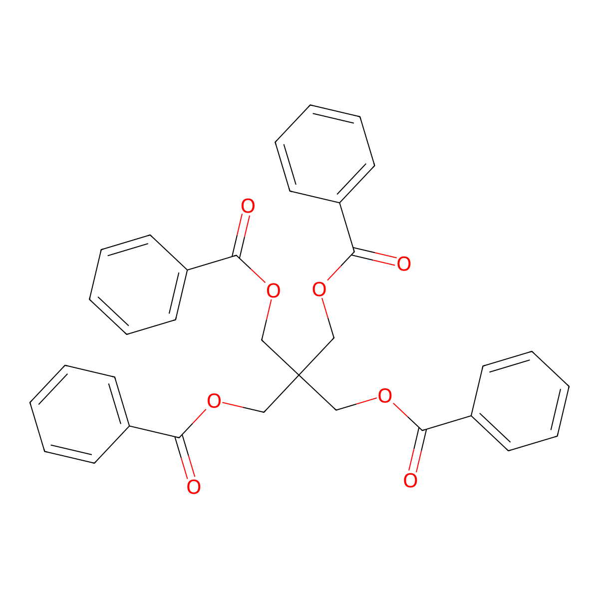 Pentaerythrityl Tetrabenzoate molecular structure, CAS 4196-86-5