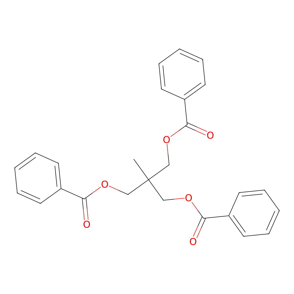 Trimethylolethyl tribenzoate molecular structure, CAS 4196-87-6