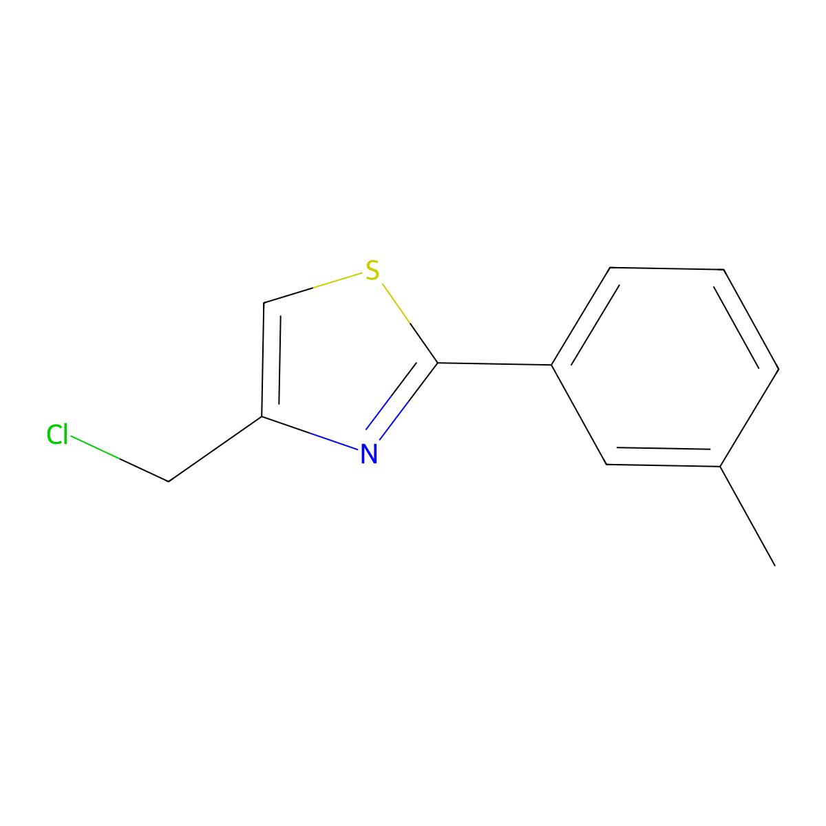 4-(Chloromethyl)-2-(3-methylphenyl)-1,3-thiazole molecular structure, CAS 41963-17-1