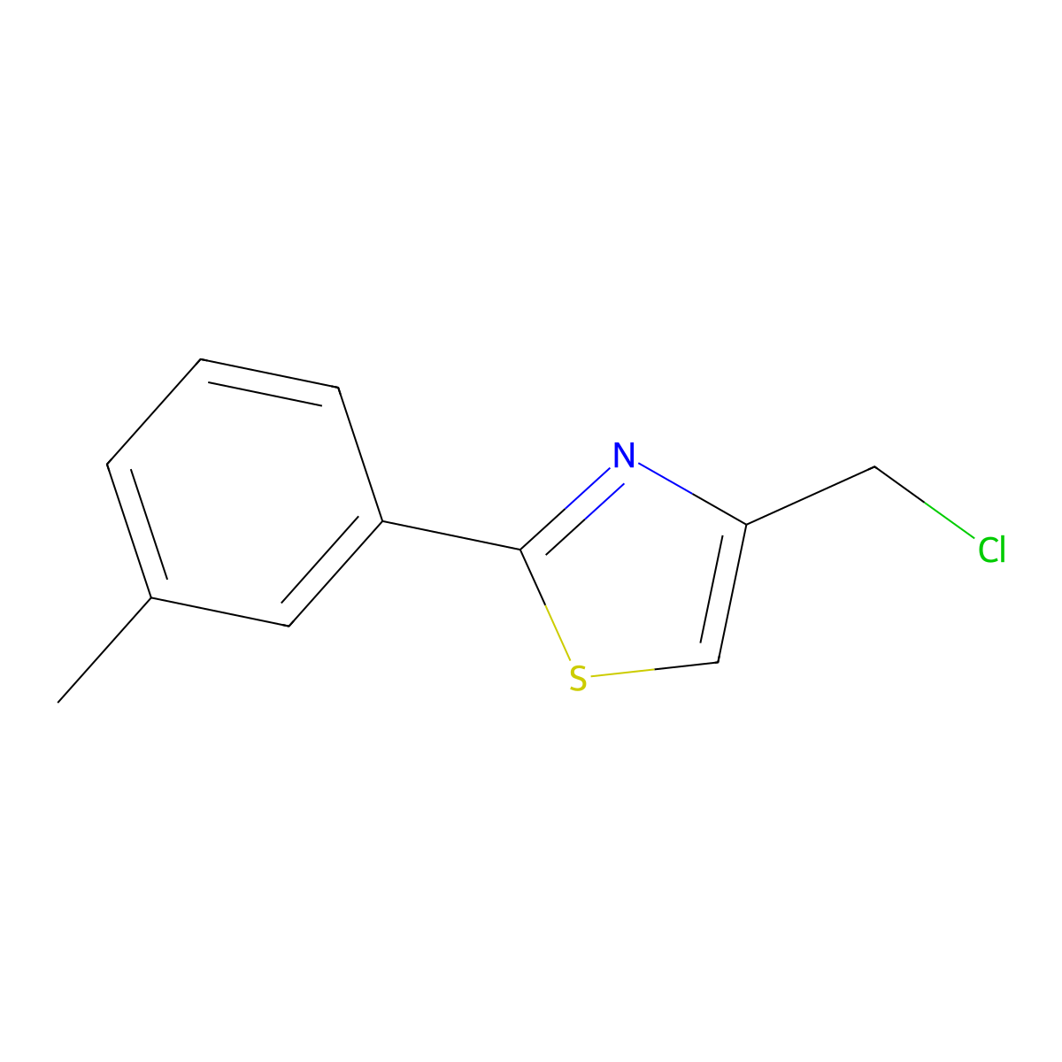 4-(Chloromethyl)-2-(3-methylphenyl)-1,3-thiazole molecular structure, CAS 41963-17-1