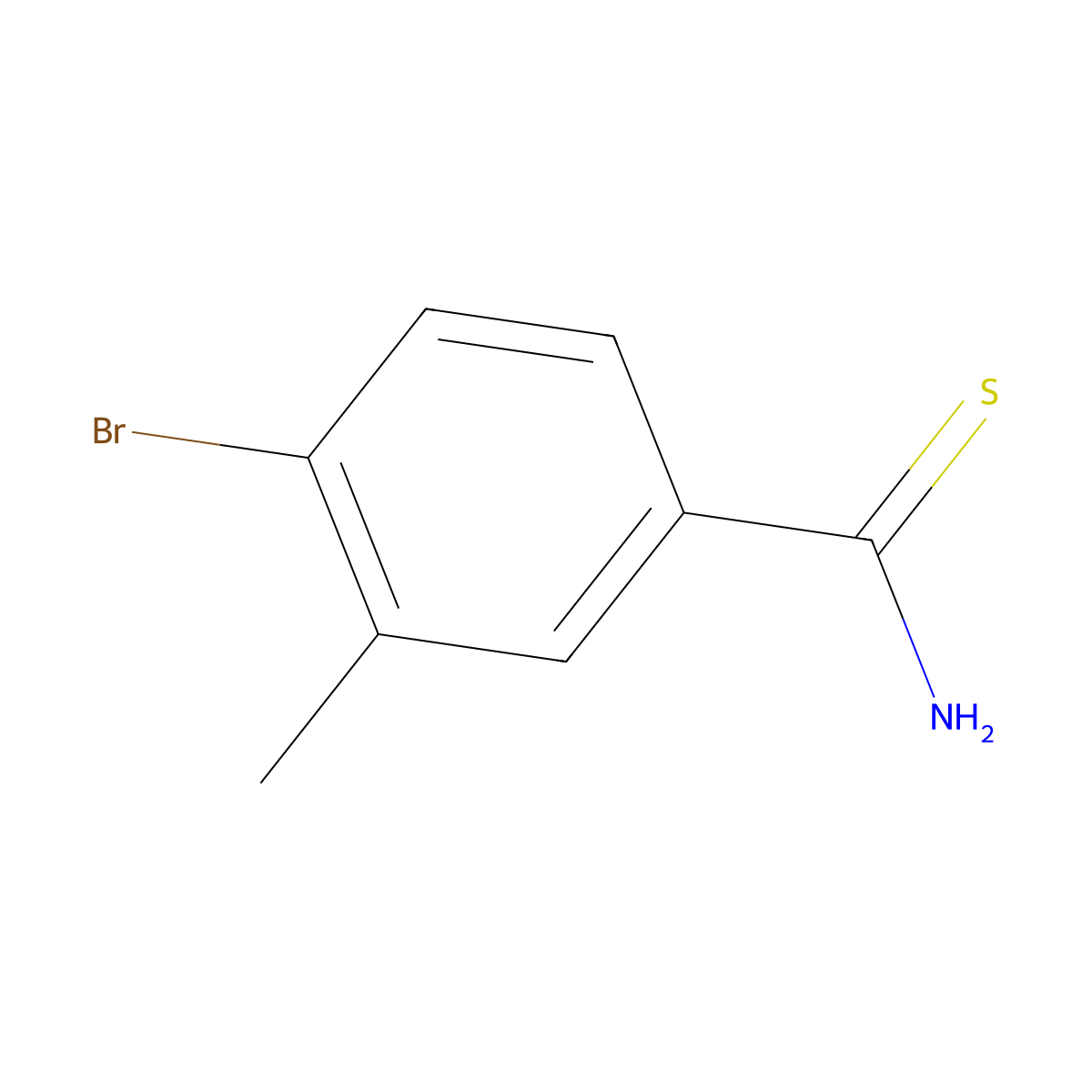 4-Bromo-3-methylbenzene-1-carbothioamide molecular structure, CAS 41963-21-7