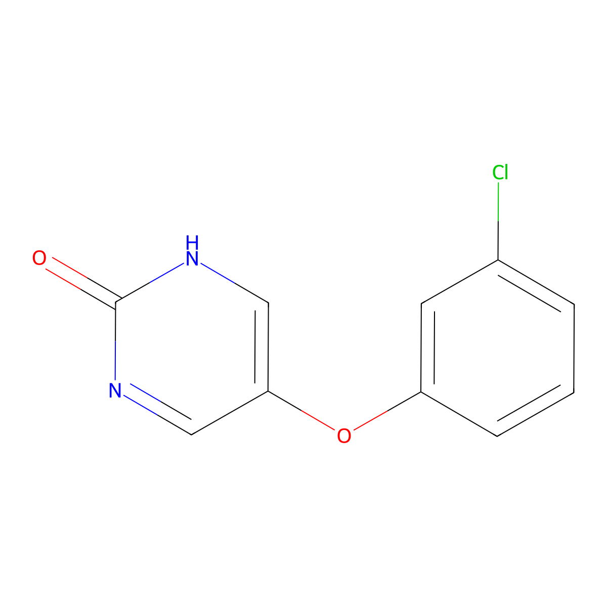 2(1H)-Pyrimidinone, 5-(3-chlorophenoxy)- molecular structure, CAS 41963-96-6
