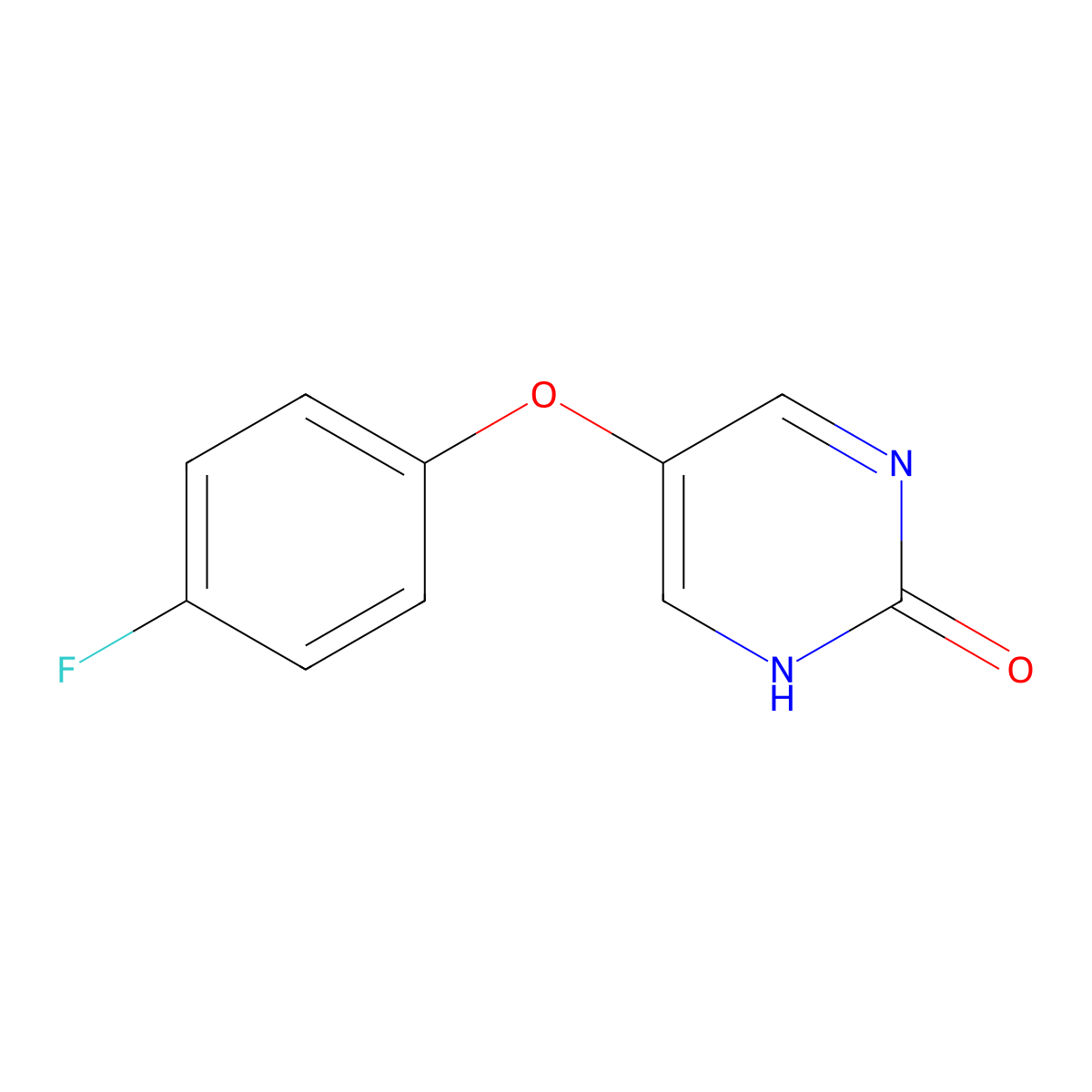 2(1H)-Pyrimidinone, 5-(4-fluorophenoxy)- molecular structure, CAS 41964-00-5