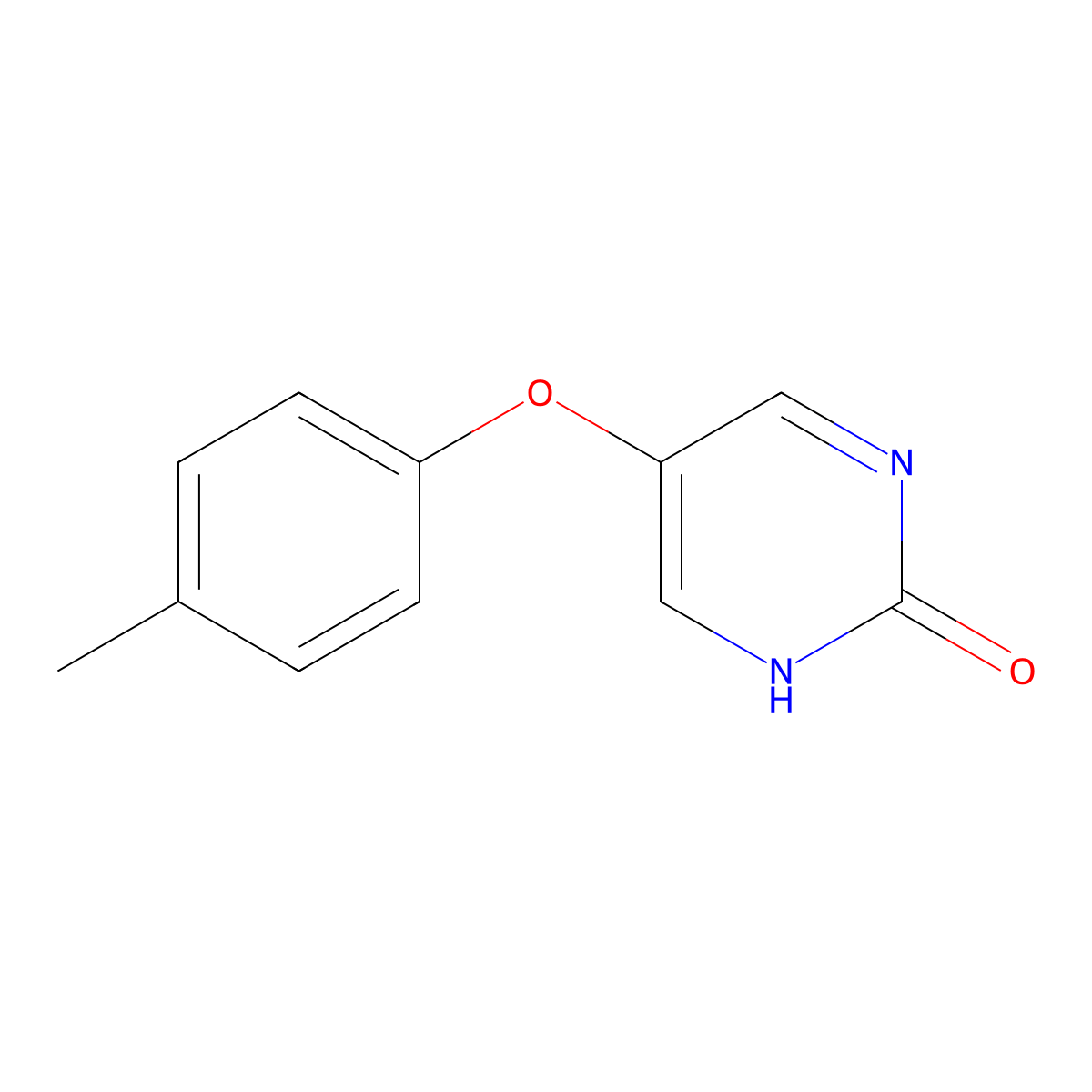 2(1H)-Pyrimidinone, 5-(4-methylphenoxy)- molecular structure, CAS 41964-01-6