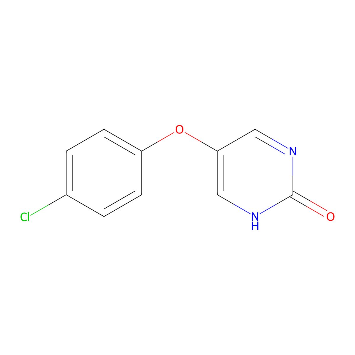 5-(4-Chlorophenoxy)-2(1H)pyrimidinone molecular structure, CAS 41964-02-7
