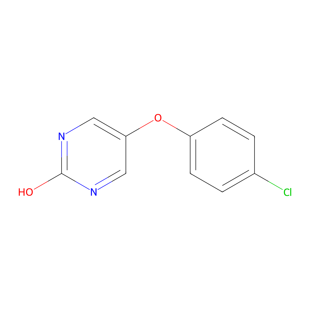 5-(4-Chlorophenoxy)-2(1H)pyrimidinone molecular structure, CAS 41964-02-7