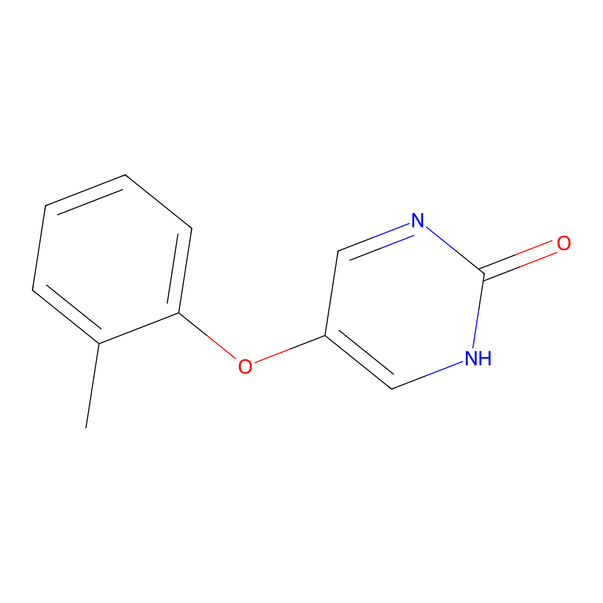 2(1H)-Pyrimidinone, 5-(2-methylphenoxy)- molecular structure, CAS 41964-08-3