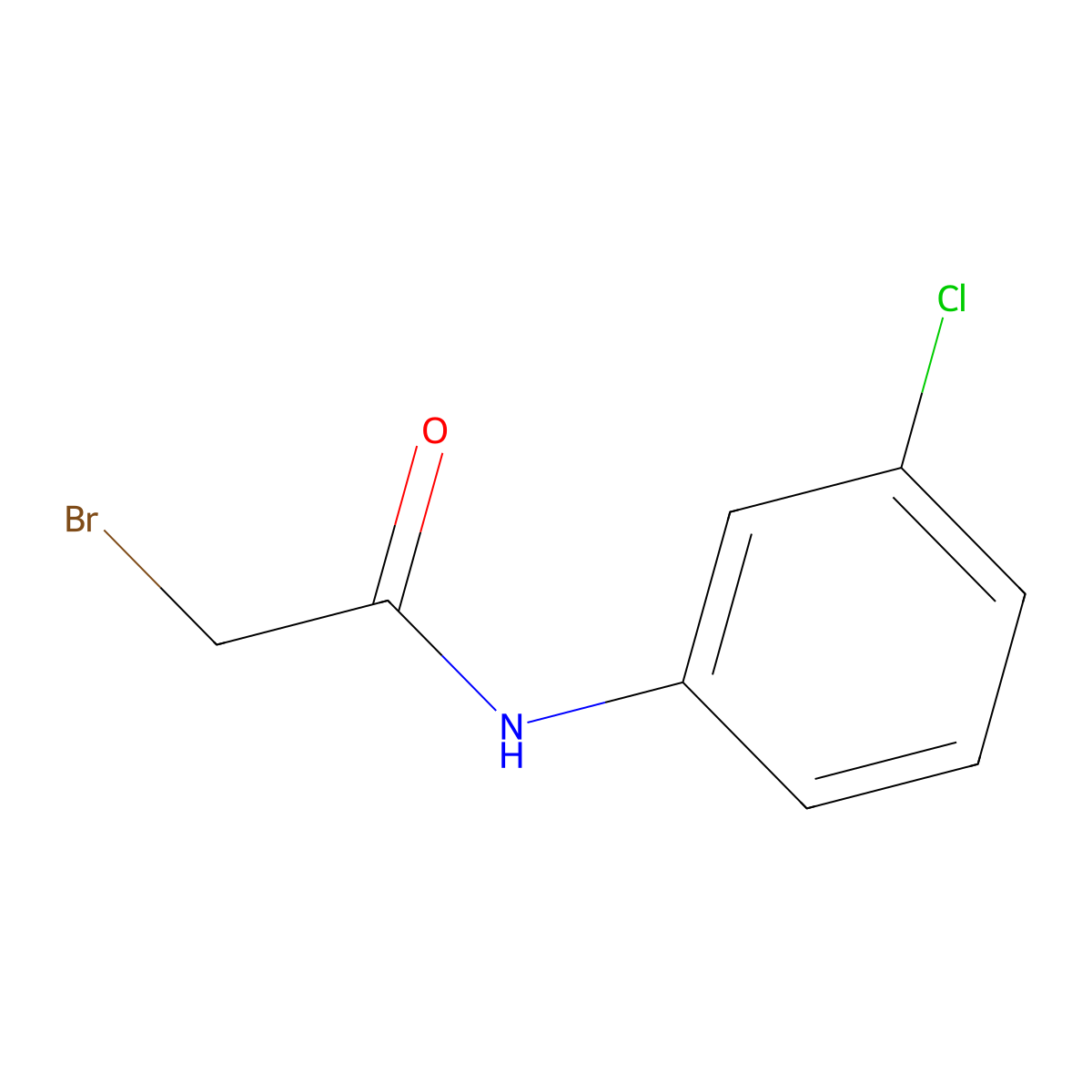 2-bromo-N-(3-chlorophenyl)acetamide molecular structure, CAS 41964-65-2