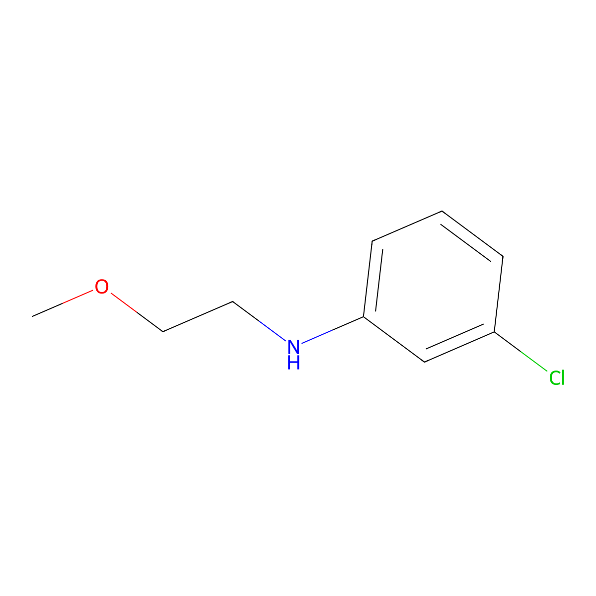 3-chloro-N-(2-methoxyethyl)aniline molecular structure, CAS 41965-50-8