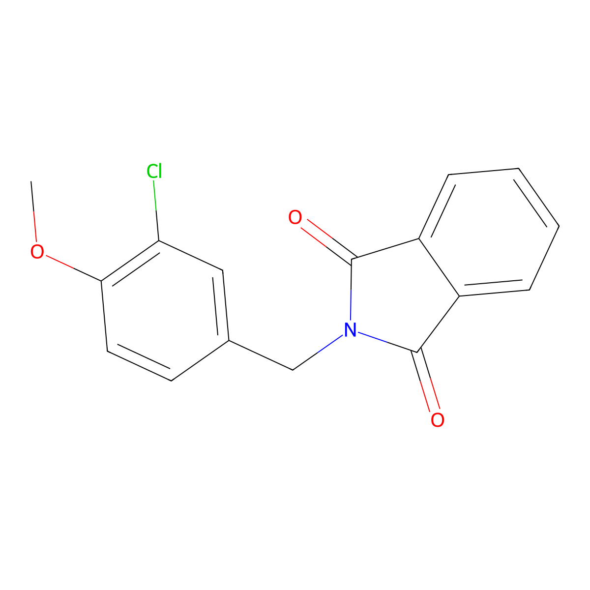 2-[(3-Chloro-4-methoxyphenyl)methyl]-1H-isoindole-1,3(2H)-dione molecular structure, CAS 41965-80-4