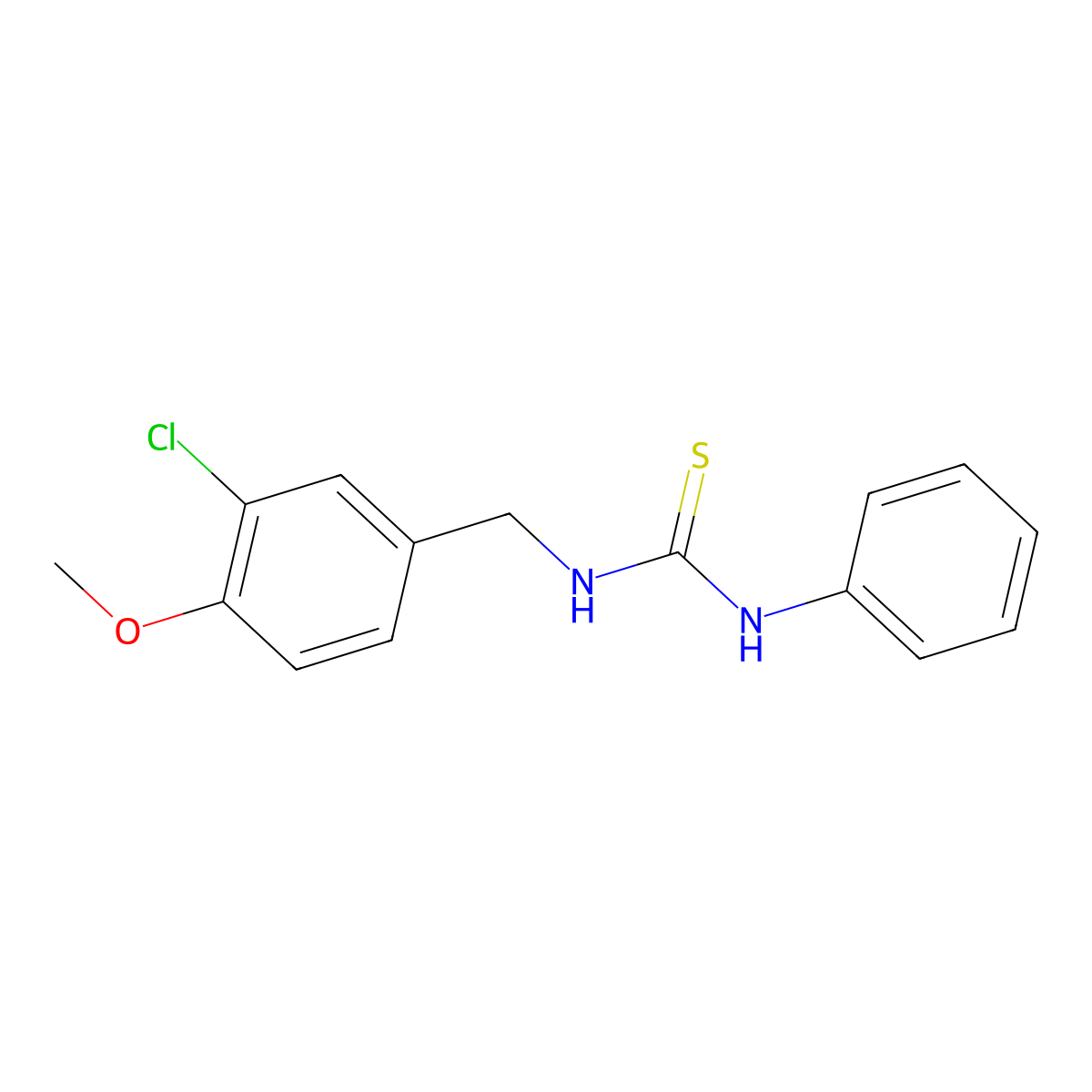 N-(3-chloro-4-methoxybenzyl)-N'-phenylthiourea molecular structure, CAS 41966-09-0