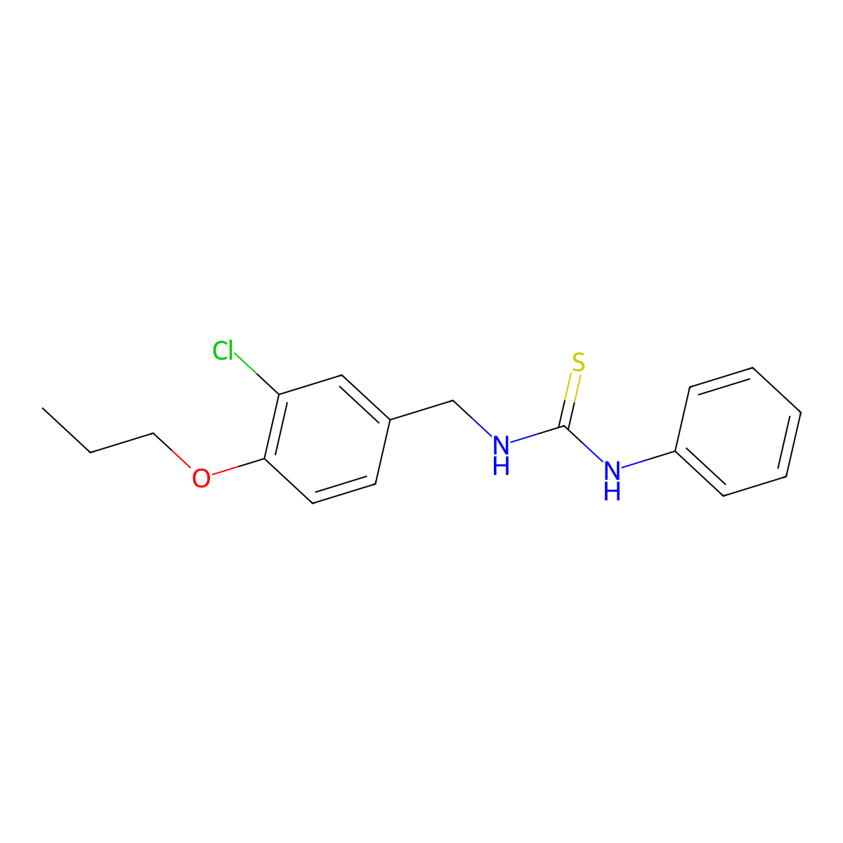 1-[(3-Chloro-4-propoxyphenyl)methyl]-3-phenylthiourea molecular structure, CAS 41966-10-3