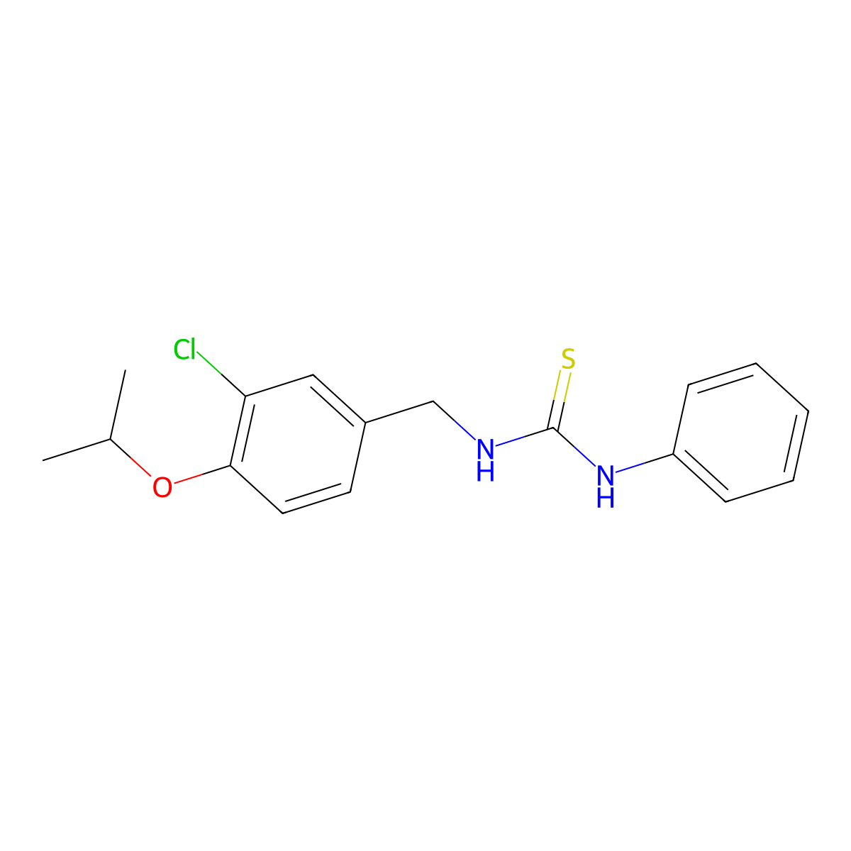 1-[(3-Chloro-4-propan-2-yloxyphenyl)methyl]-3-phenylthiourea molecular structure, CAS 41966-11-4