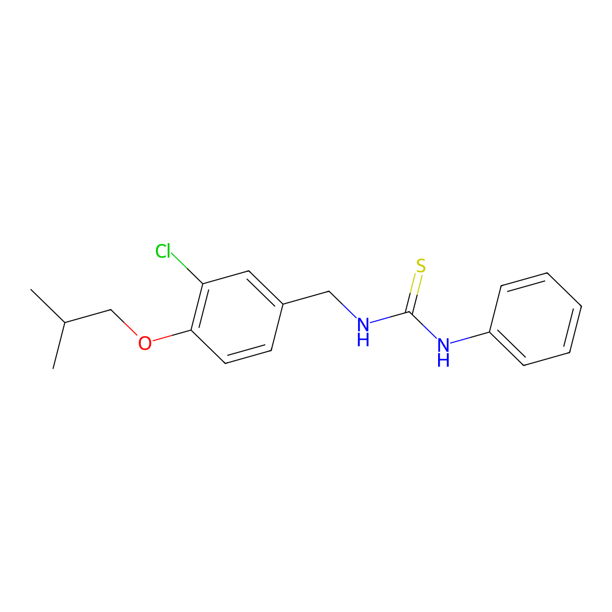1-[[3-Chloro-4-(2-methylpropoxy)phenyl]methyl]-3-phenylthiourea molecular structure, CAS 41966-13-6