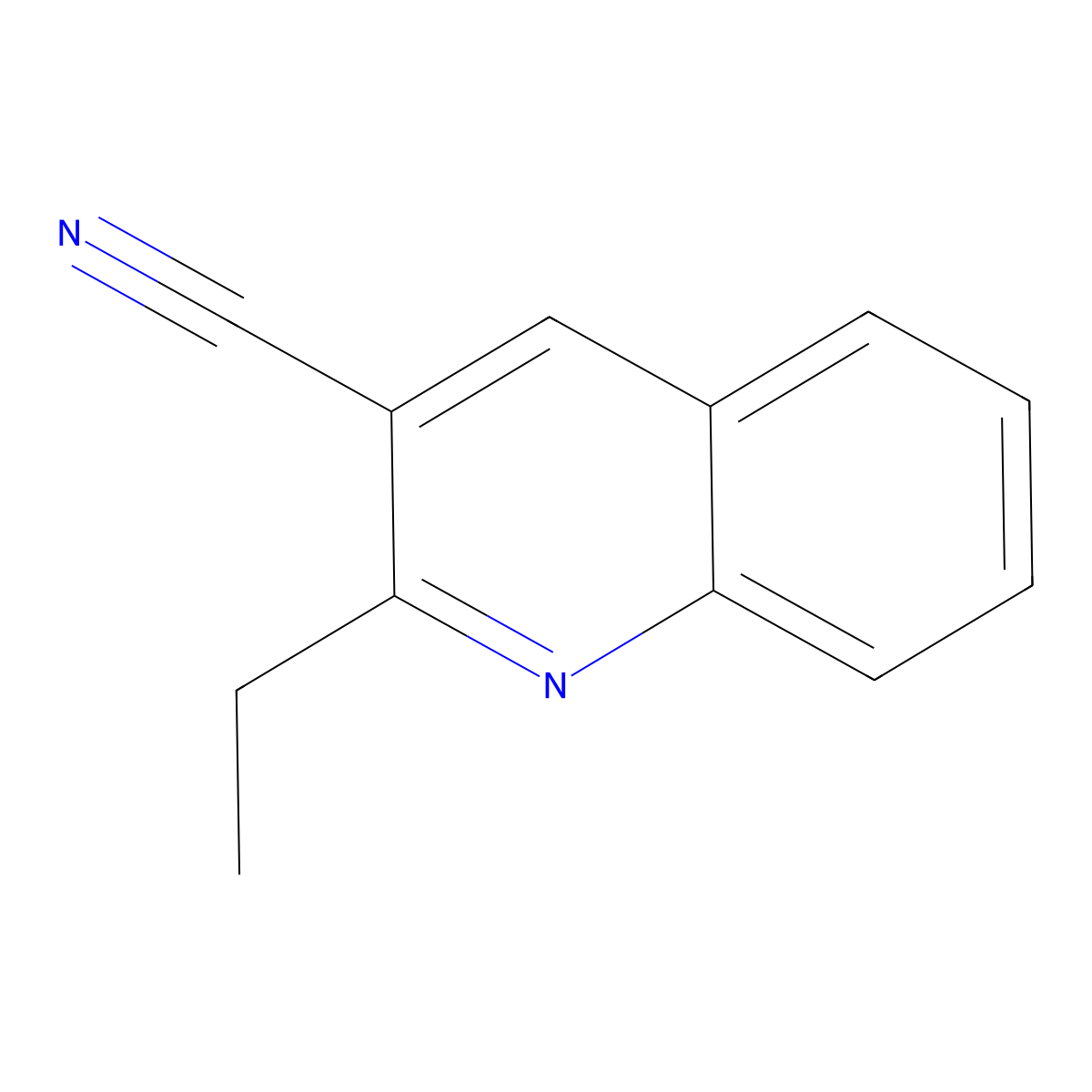 2-Ethylquinoline-3-carbonitrile molecular structure, CAS 41969-16-8