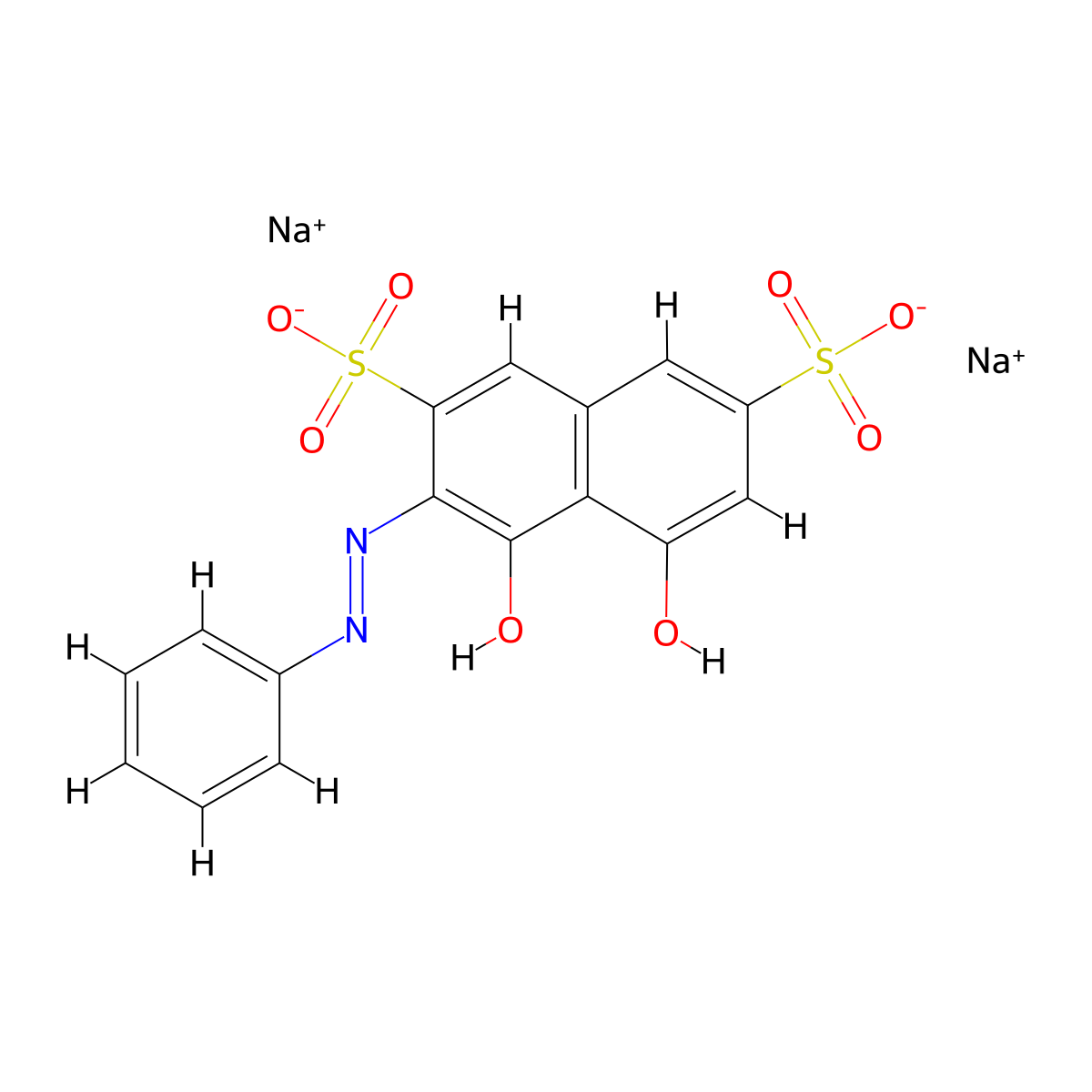 Disodium 4,5-dihydroxy-3-phenylazonaphthalene-2,7-disulphonate molecular structure, CAS 4197-07-3