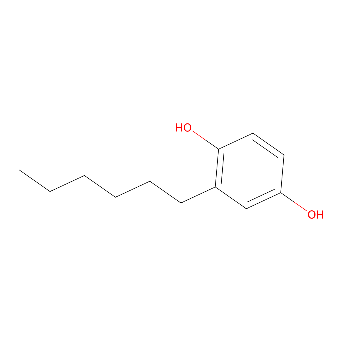 2-Hexylbenzene-1,4-diol molecular structure, CAS 4197-72-2