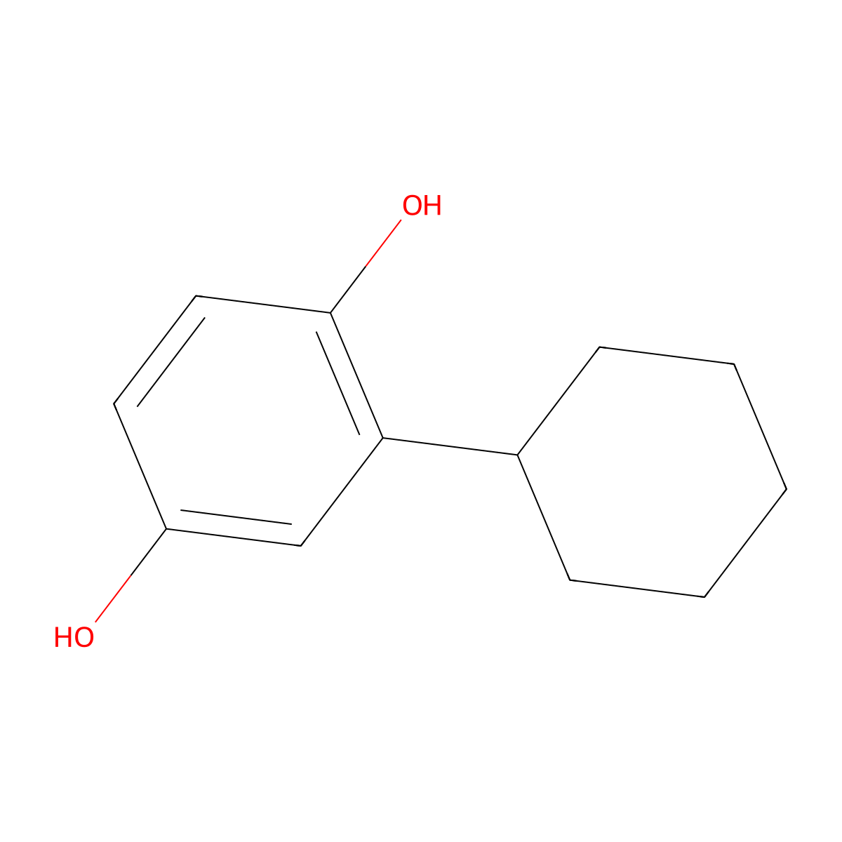 2-Cyclohexylbenzene-1,4-diol molecular structure, CAS 4197-75-5