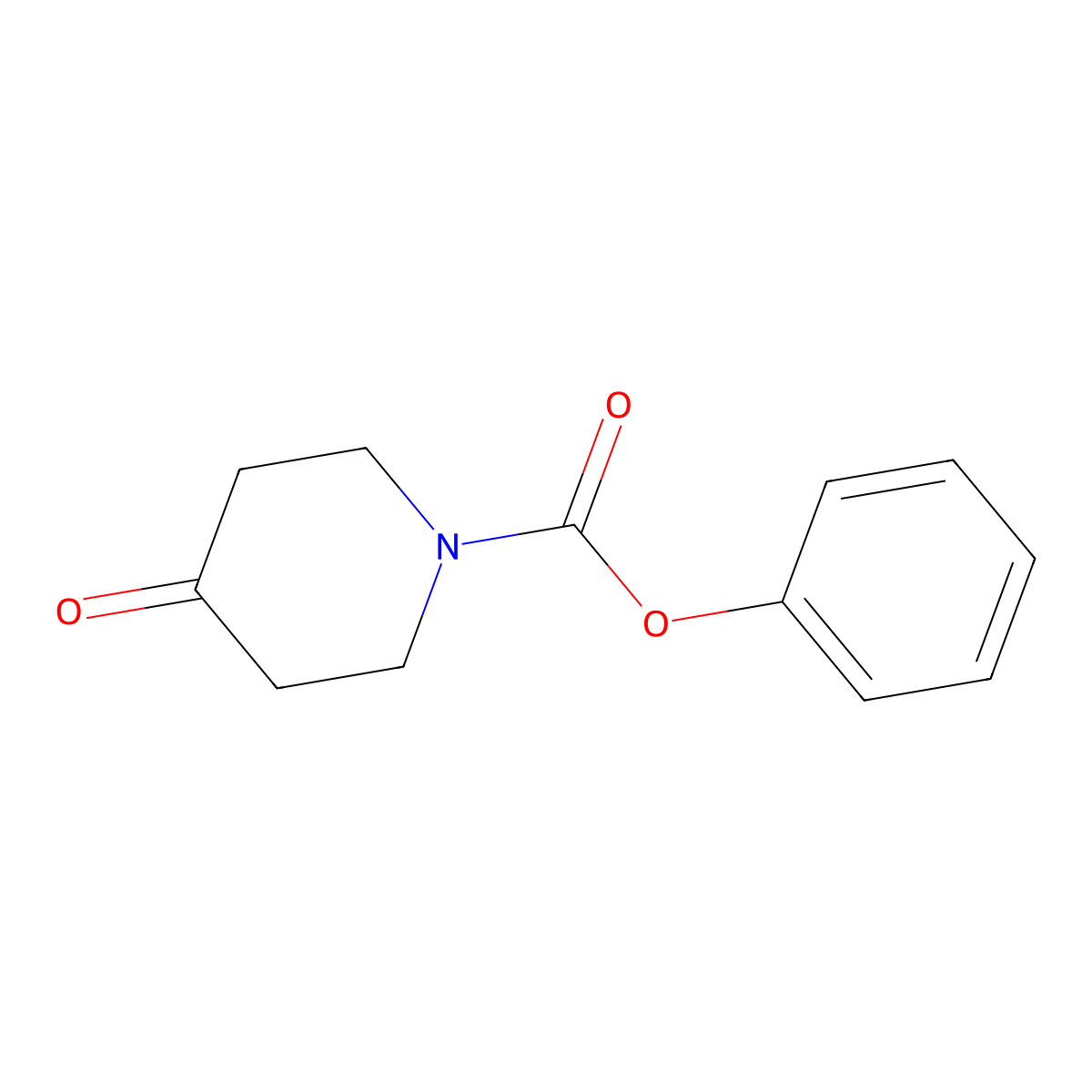 Phenyl 4-oxopiperidine-1-carboxylate molecular structure, CAS 41979-37-7