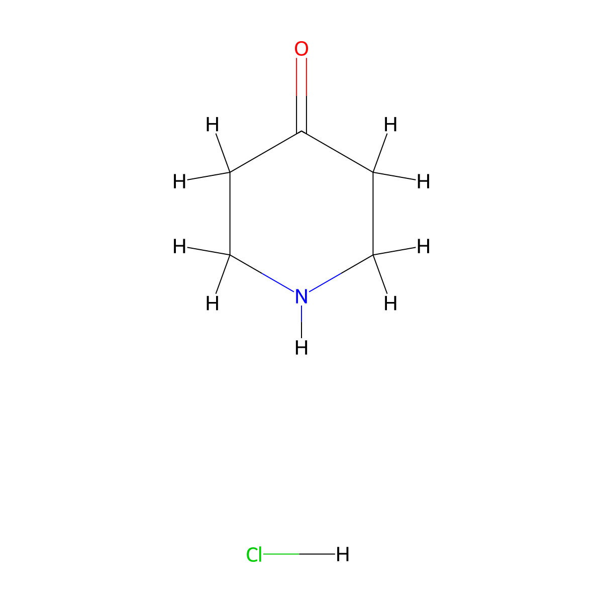 4-Piperidone hydrochloride molecular structure, CAS 41979-39-9