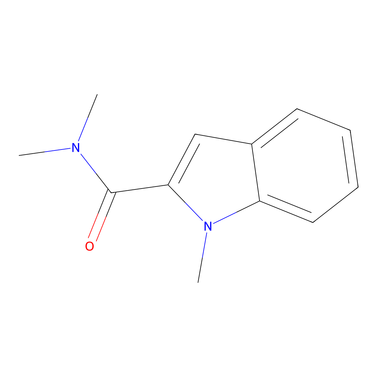 N,N,1-trimethylindole-2-carboxamide molecular structure, CAS 41979-55-9