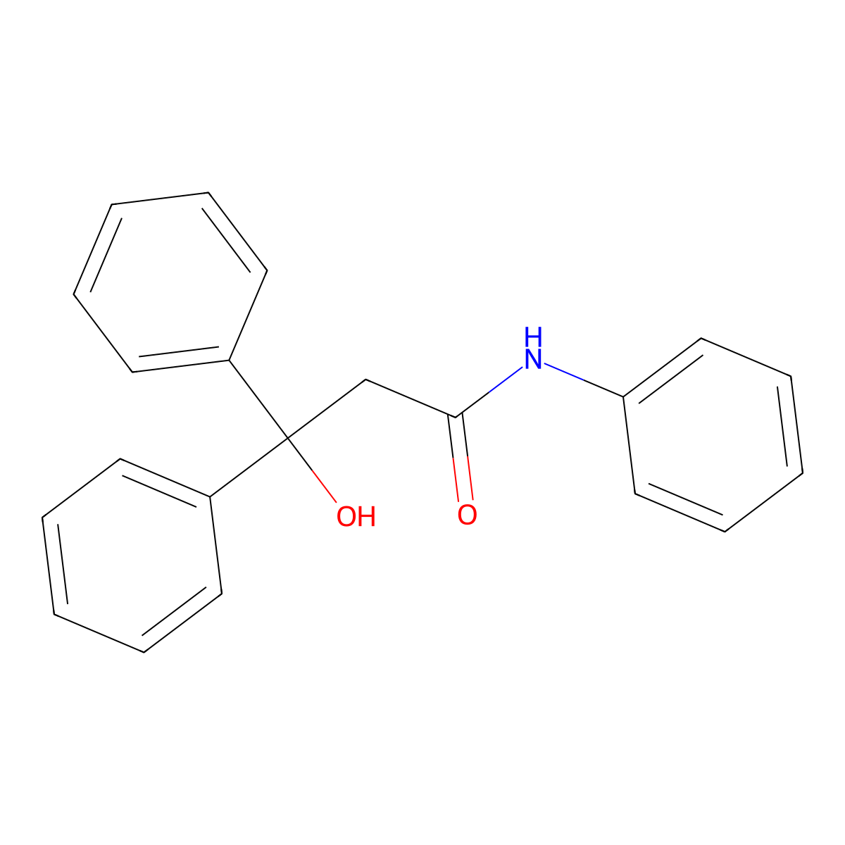 3-Hydroxy-n,3,3-triphenylpropanamide molecular structure, CAS 4198-16-7