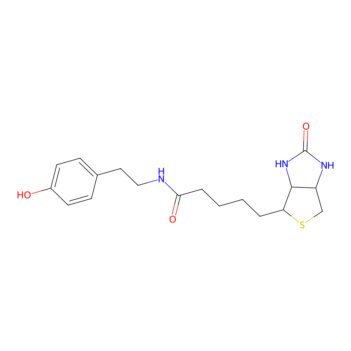 Biotinyl tyramide molecular structure, CAS 41994-02-9