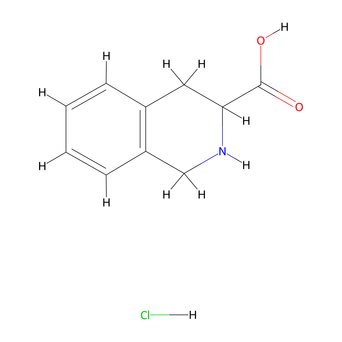 1,2,3,4-Tetrahydroisoquinoline-3-carboxylic acid hydrochloride molecular structure, CAS 41994-51-8