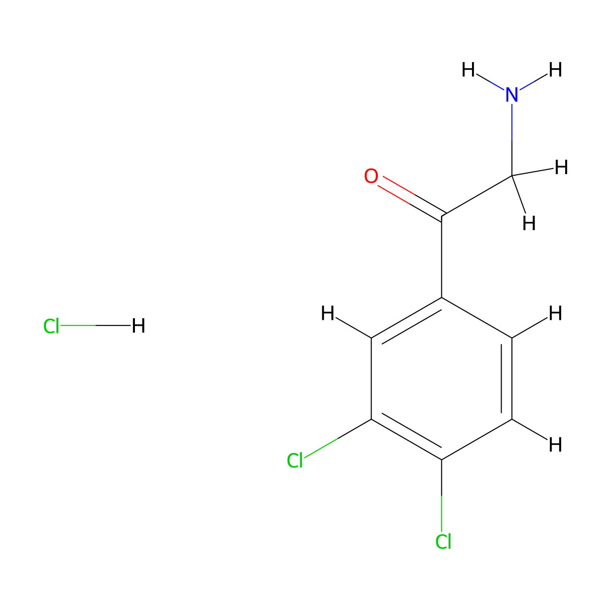 2-(3,4-Dichlorophenyl)-2-oxoethylamine hydrochloride molecular structure, CAS 41995-19-1