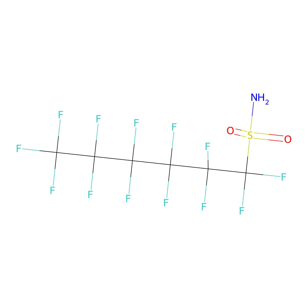 Perfluorohexanesulfonamide molecular structure, CAS 41997-13-1