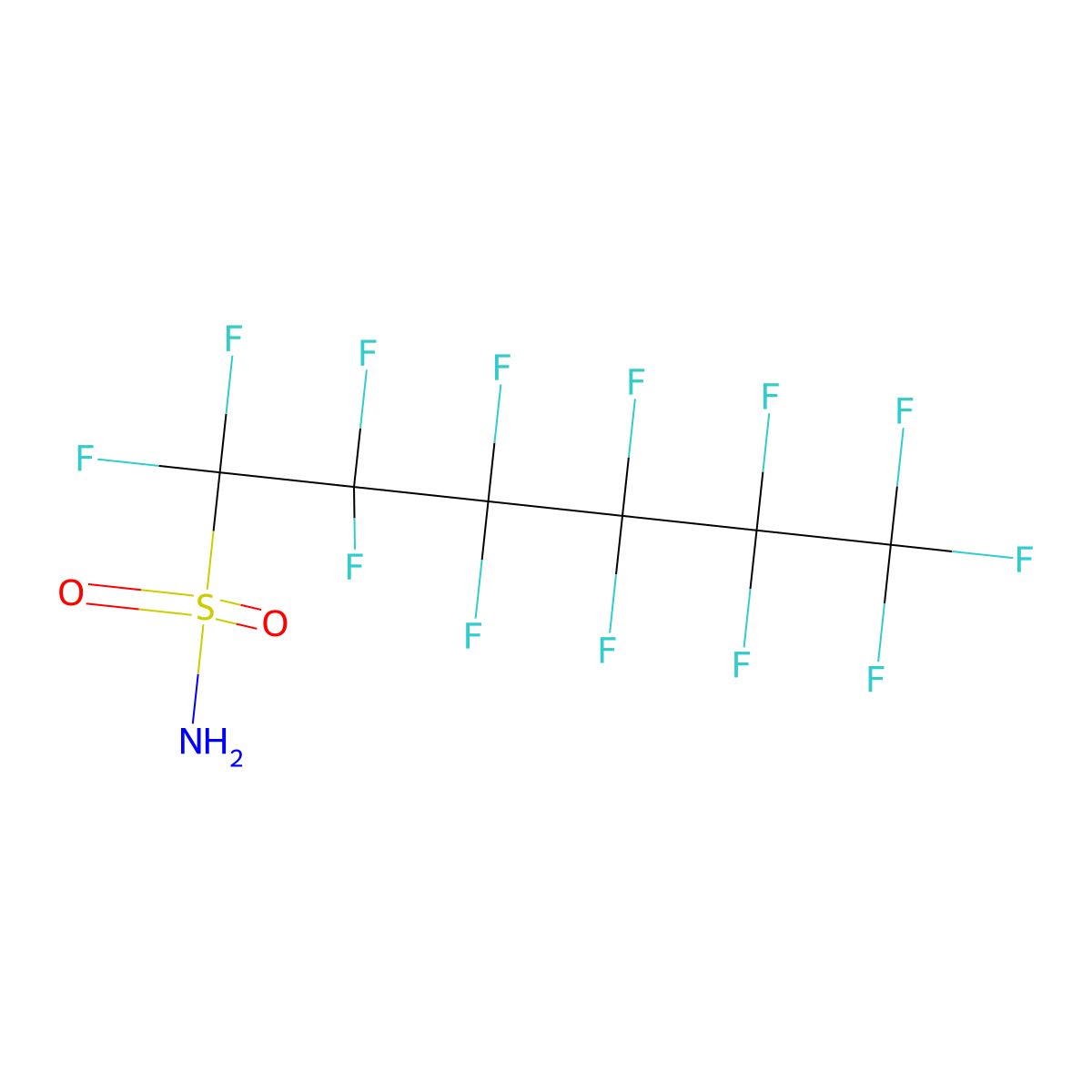 Perfluorohexanesulfonamide molecular structure, CAS 41997-13-1