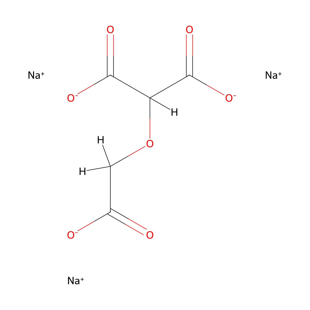 Propanedioic acid, 2-(carboxymethoxy)-, sodium salt (1:3) molecular structure, CAS 41999-58-0