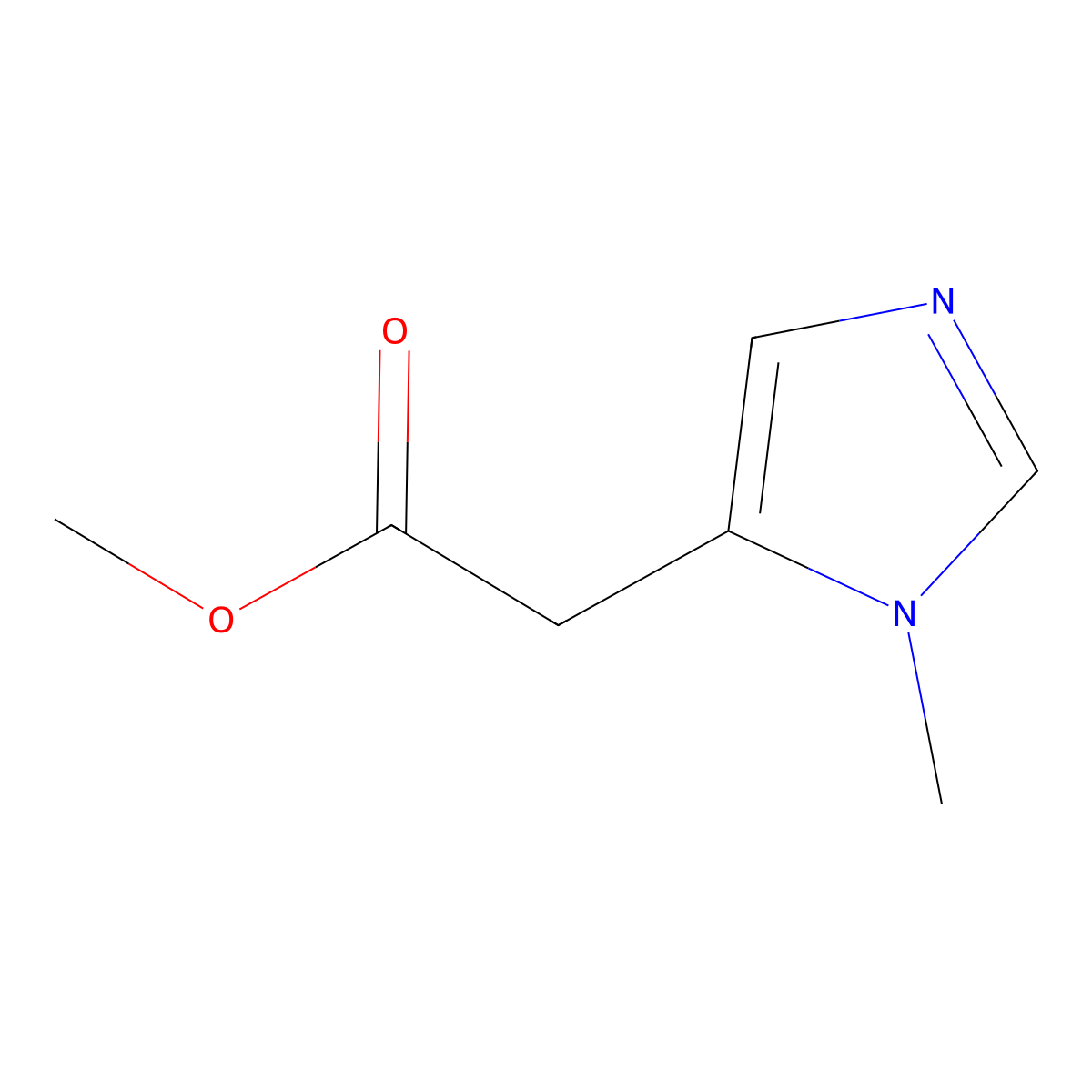 Methyl 2-(1-methyl-1H-imidazol-5-yl)acetate molecular structure, CAS 4200-49-1