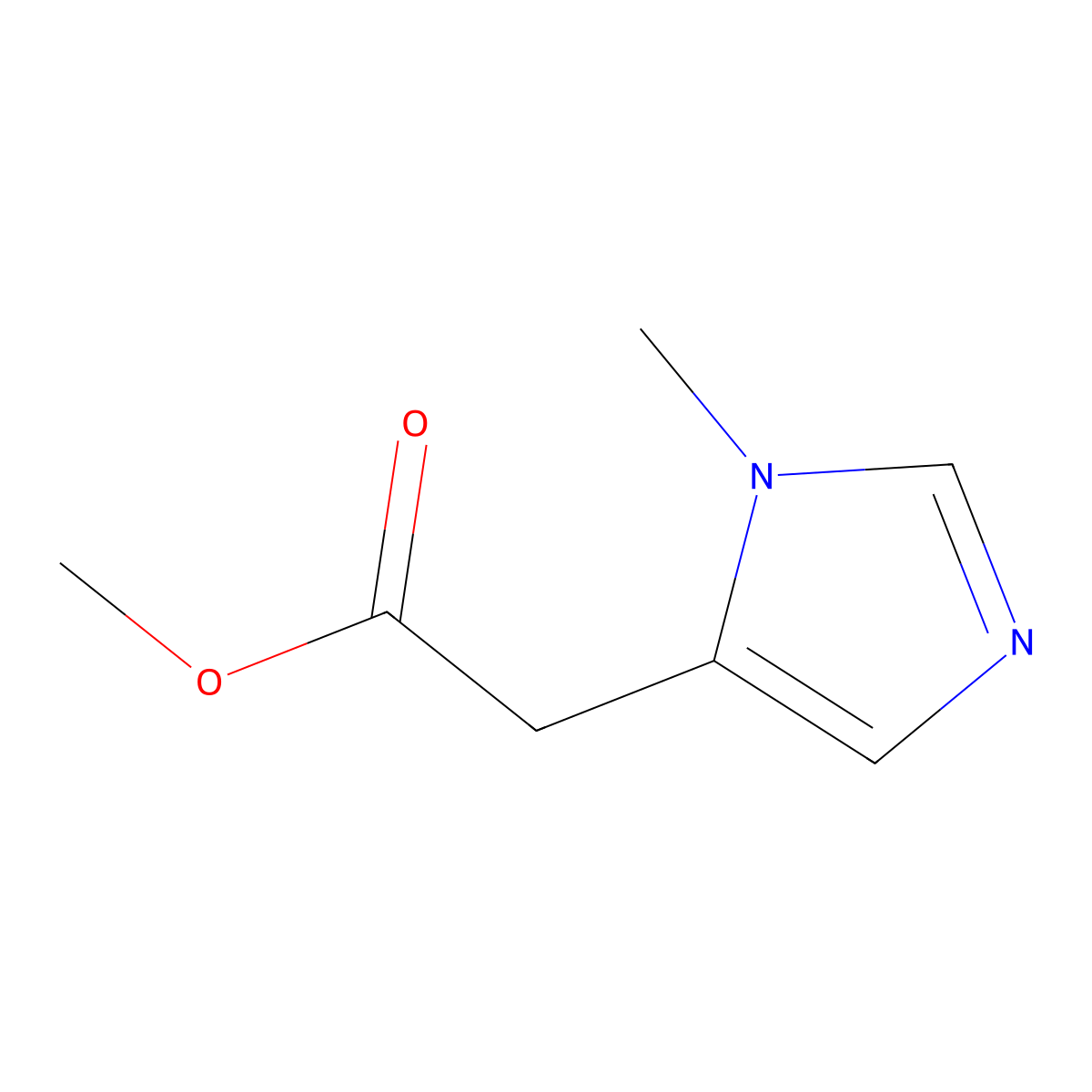 Methyl 2-(1-methyl-1H-imidazol-5-yl)acetate molecular structure, CAS 4200-49-1