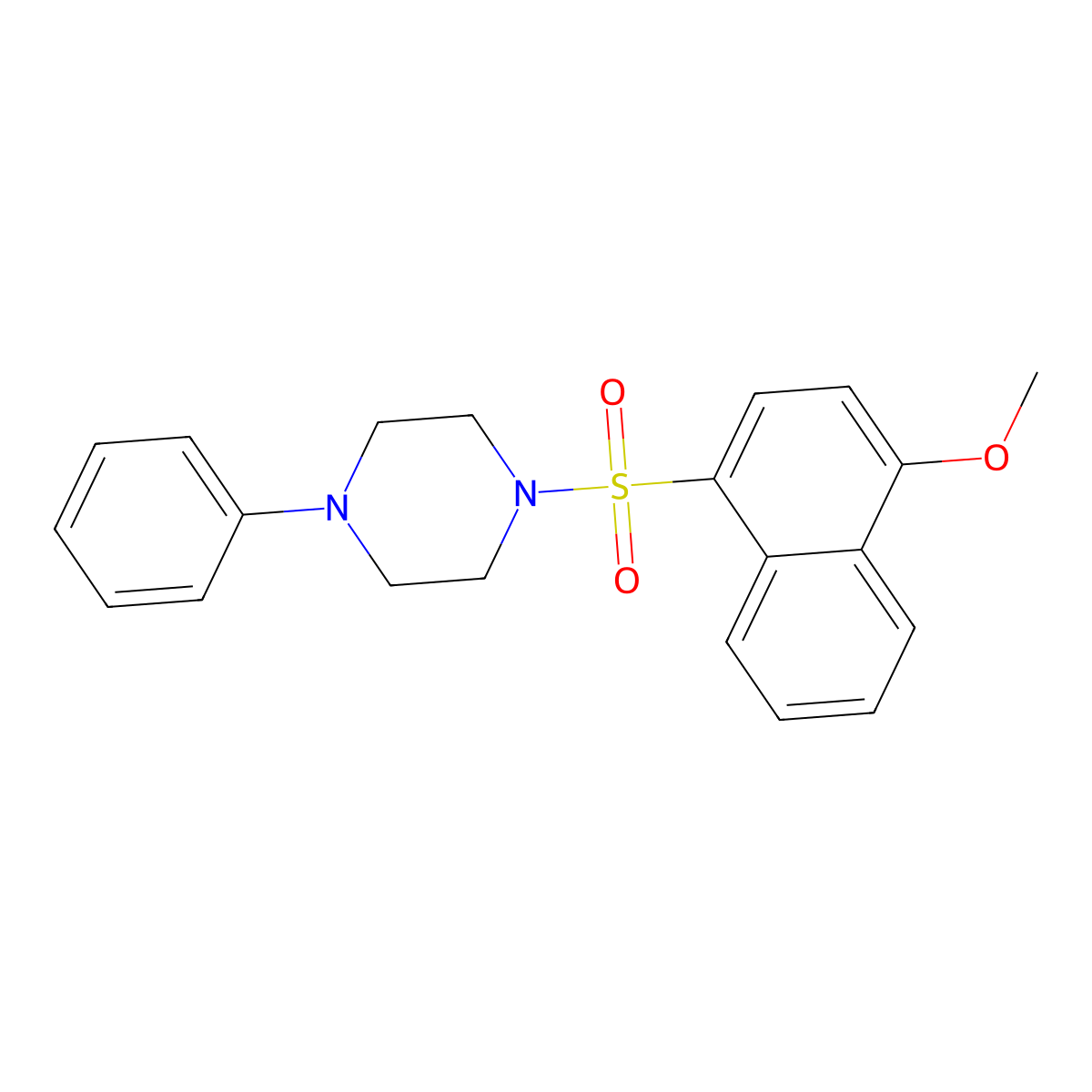 1-[(4-Methoxynaphthyl)sulfonyl]-4-phenylpiperazine molecular structure, CAS 4200-62-8